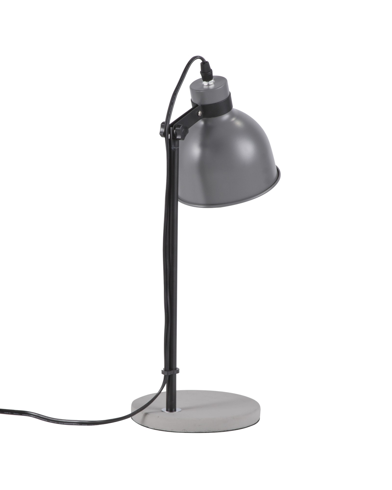 Concrete Industrial Table Lamp in Black and Grey