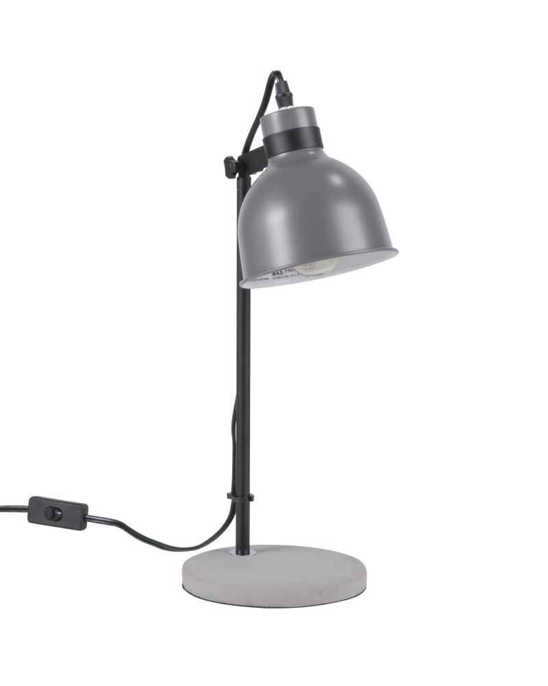 Concrete Industrial Table Lamp in Black and Grey