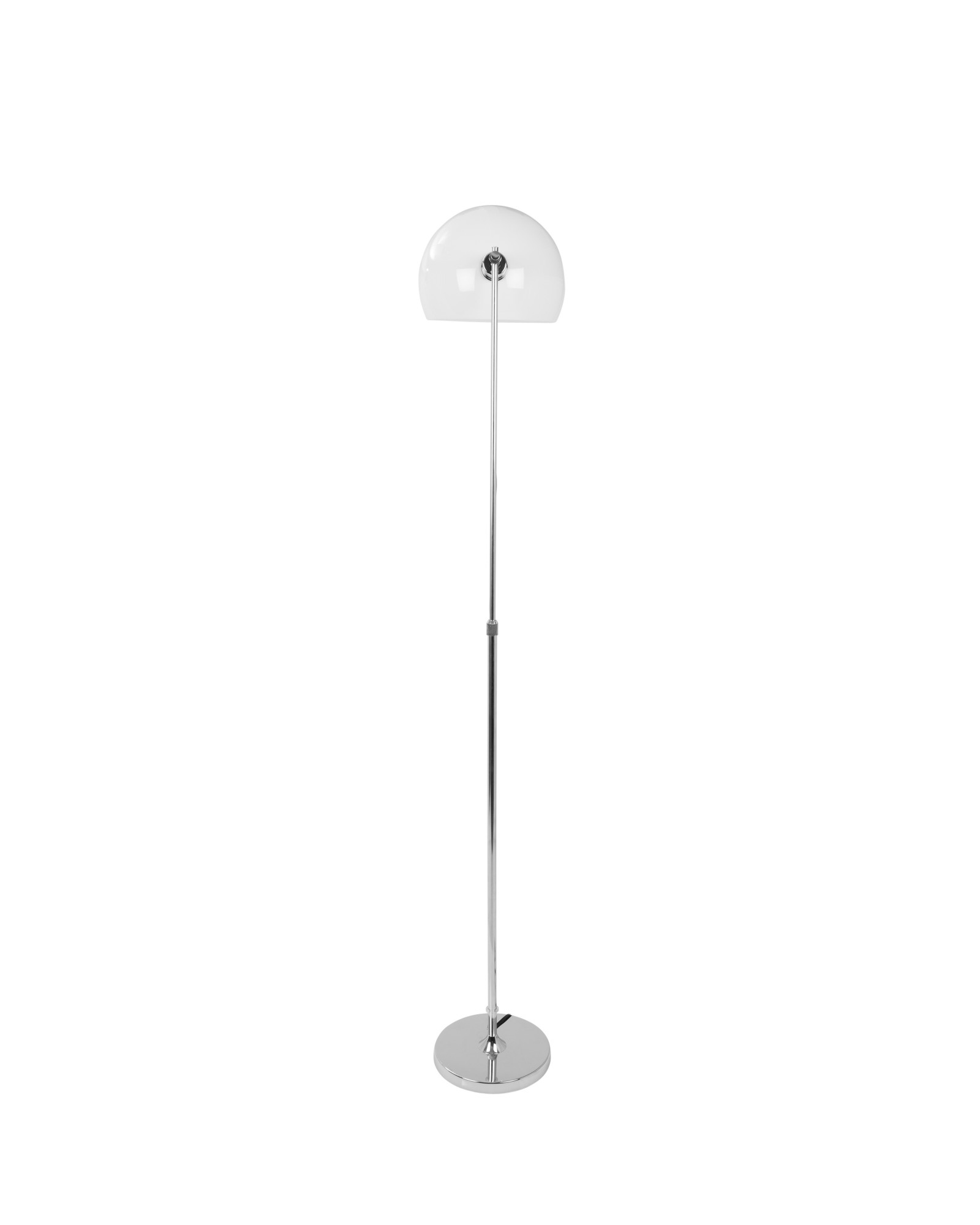 Decco Contemporary Adjustable Floor Lamp in Chrome with White Shade