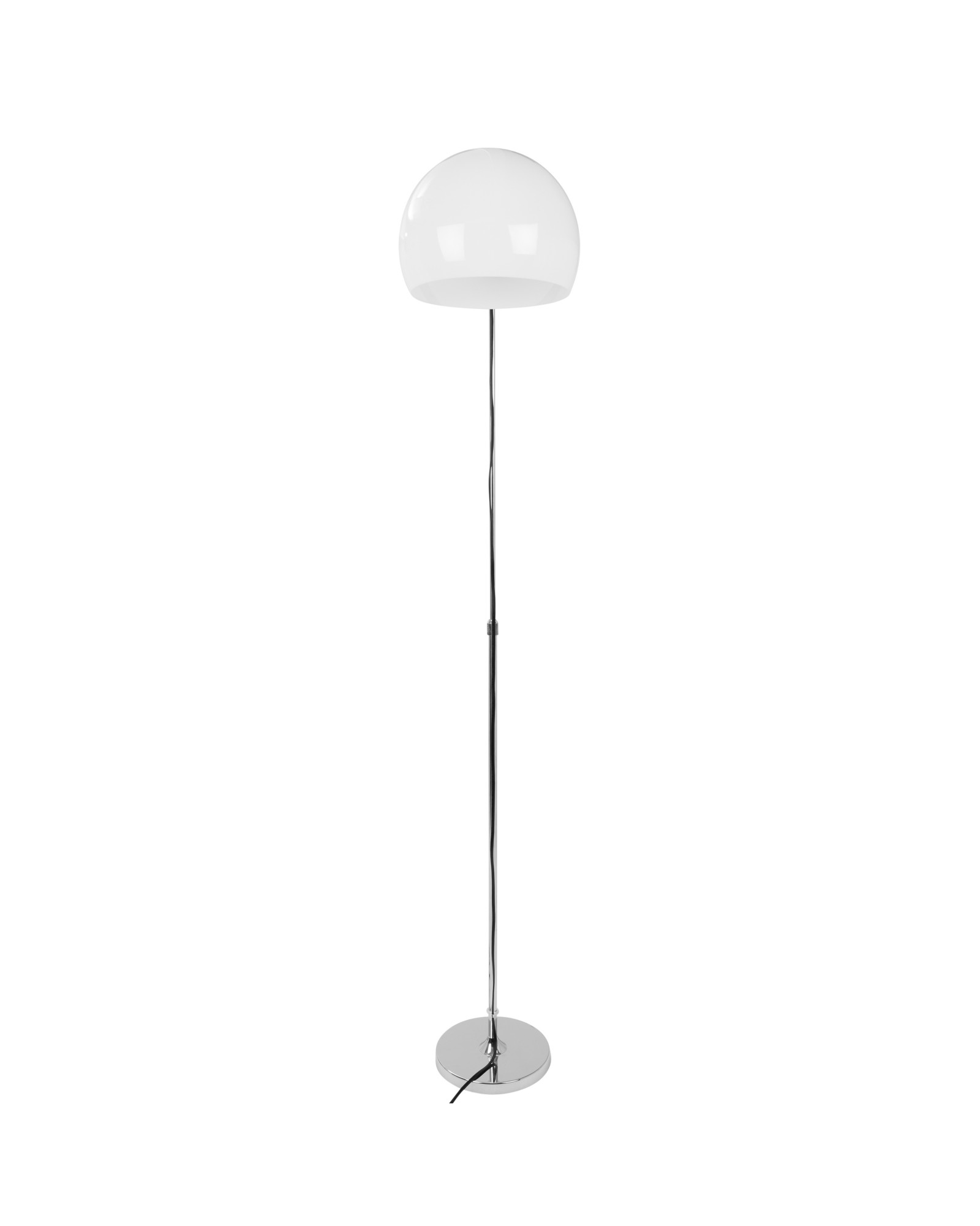 Decco Contemporary Adjustable Floor Lamp in Chrome with White Shade