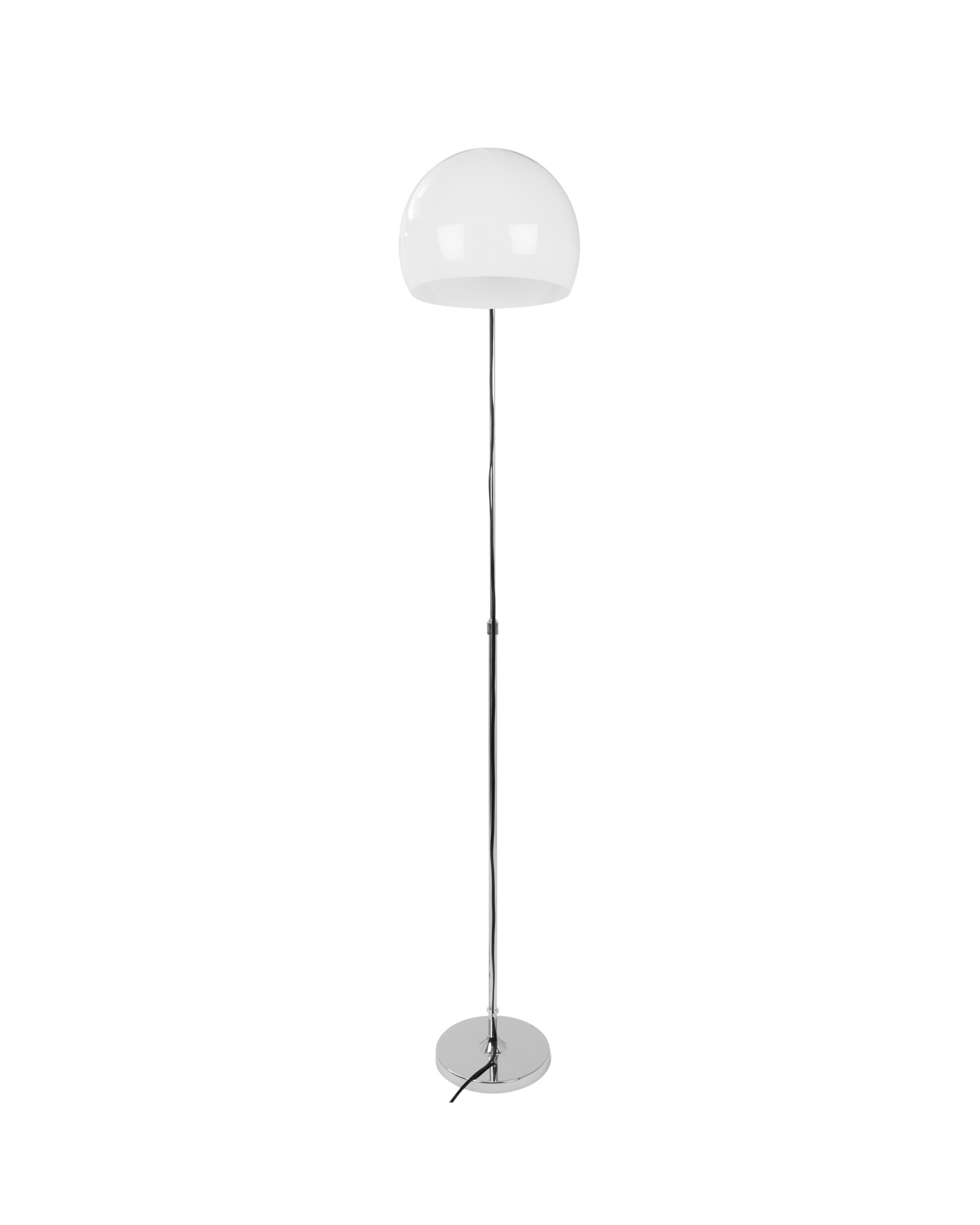 Decco Contemporary Adjustable Floor Lamp in Chrome with White Shade