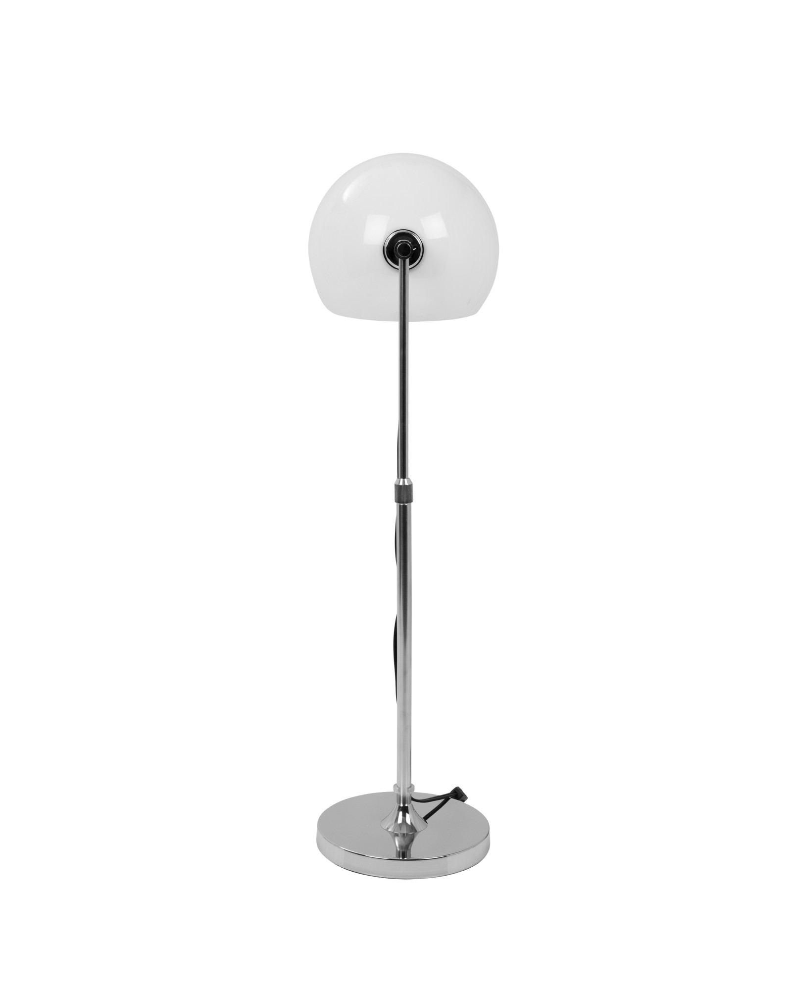 Decco Contemporary Adjustable Table Lamp in Chrome with White Shade