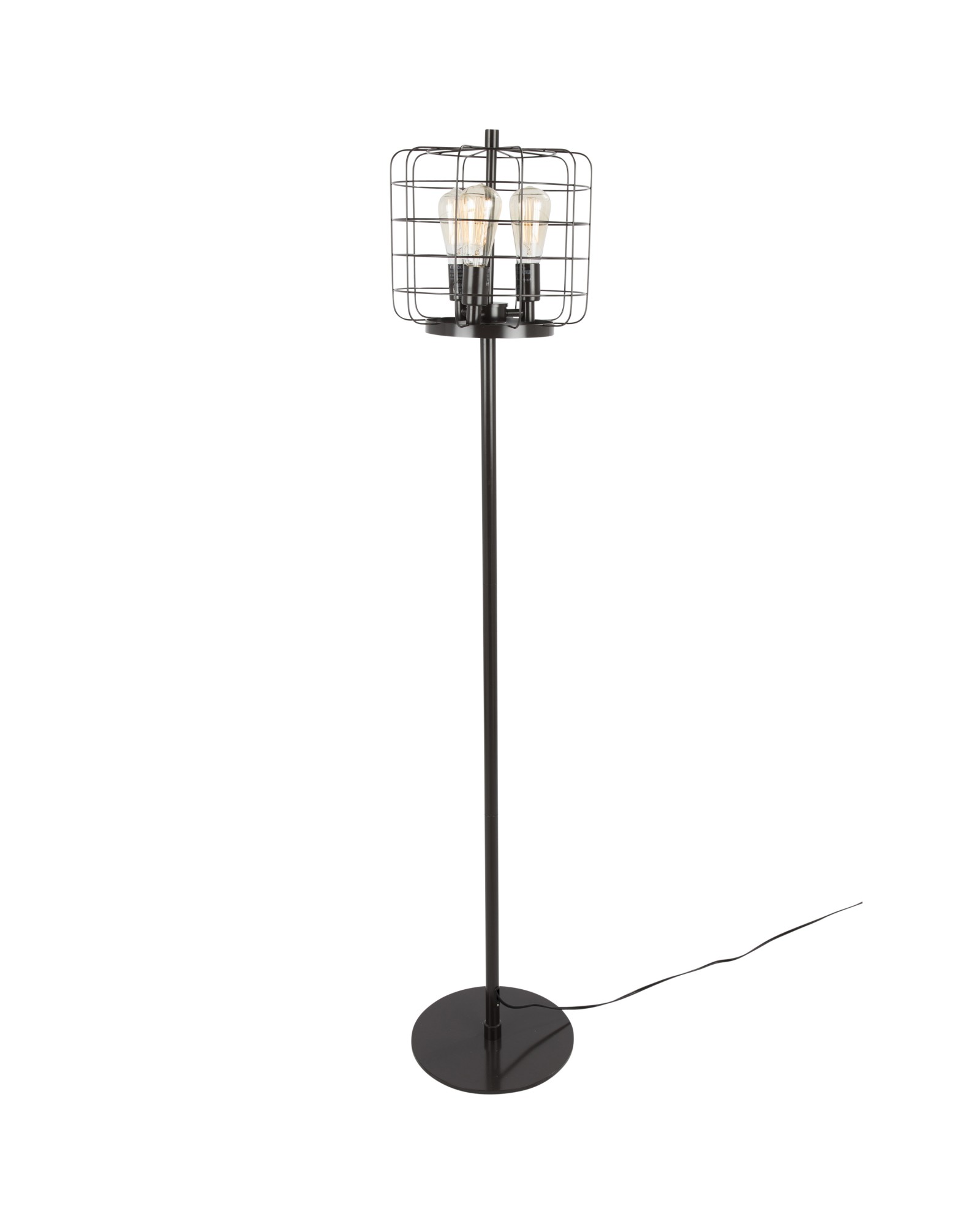 Indy Cage Industrial Floor Lamp in Antique