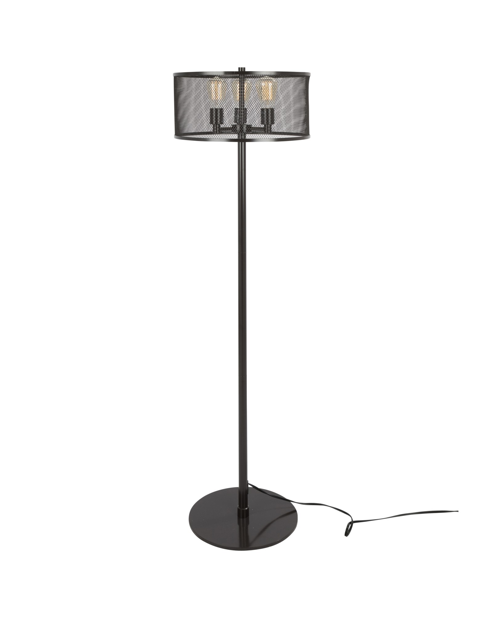 Indy Mesh Industrial Floor Lamp in Antique