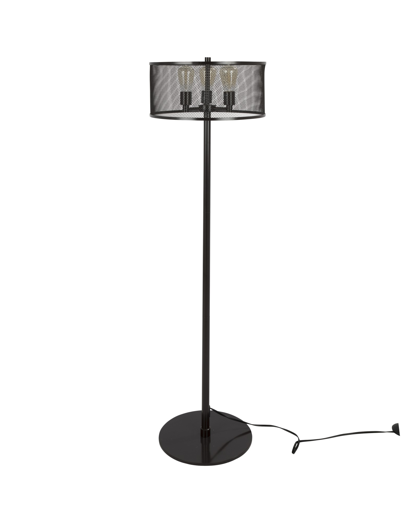 Indy Mesh Industrial Floor Lamp in Antique