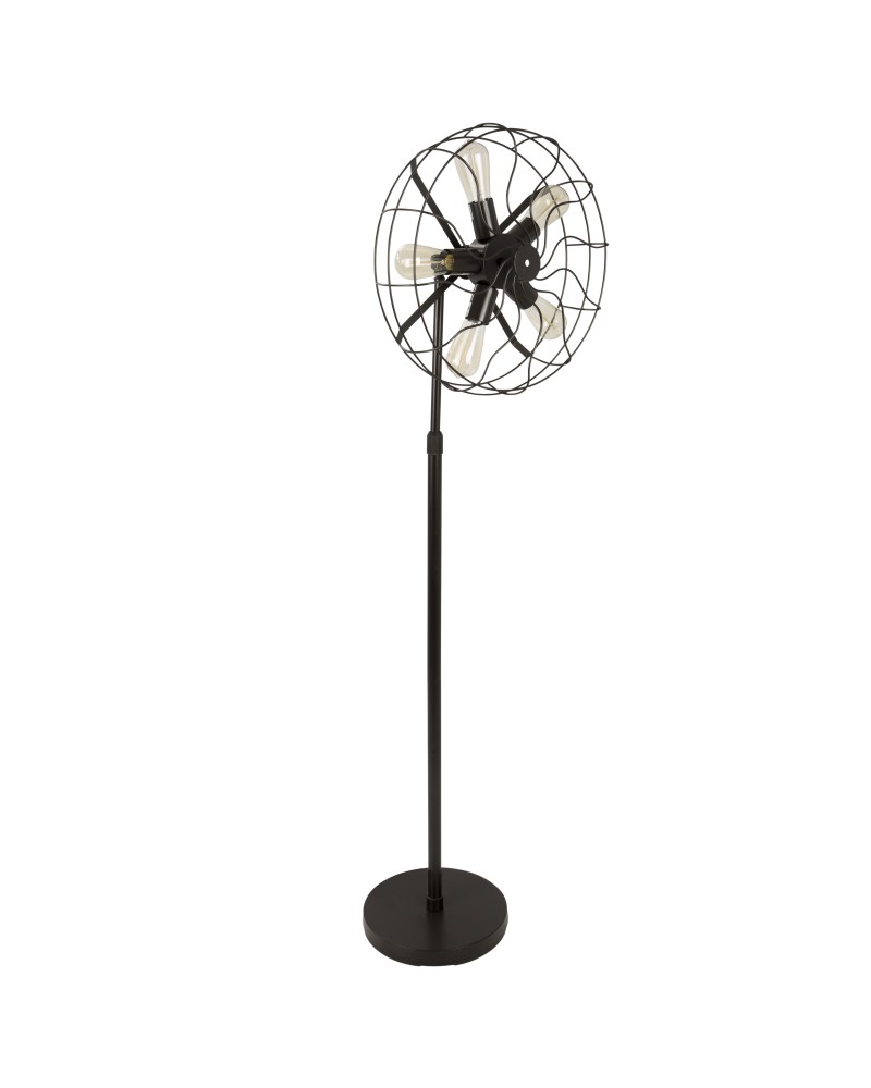 Ozzy Vintage Industrial Floor Lamp in Antique