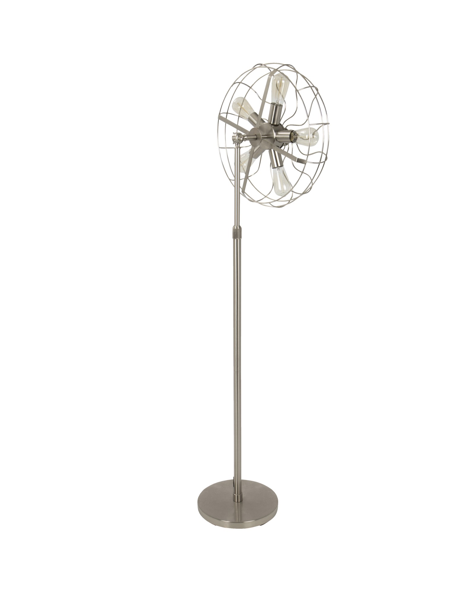 Ozzy Vintage Industrial Floor Lamp in Satin Nickel