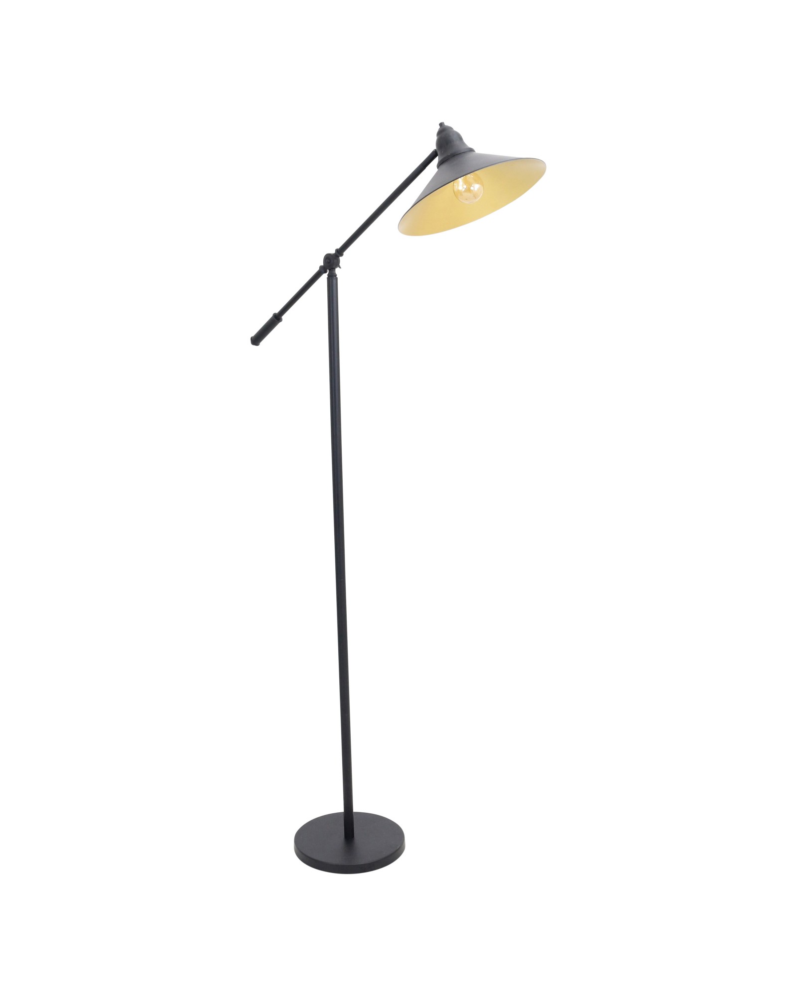 Paddy Industrial Floor Lamp in Black and Gold