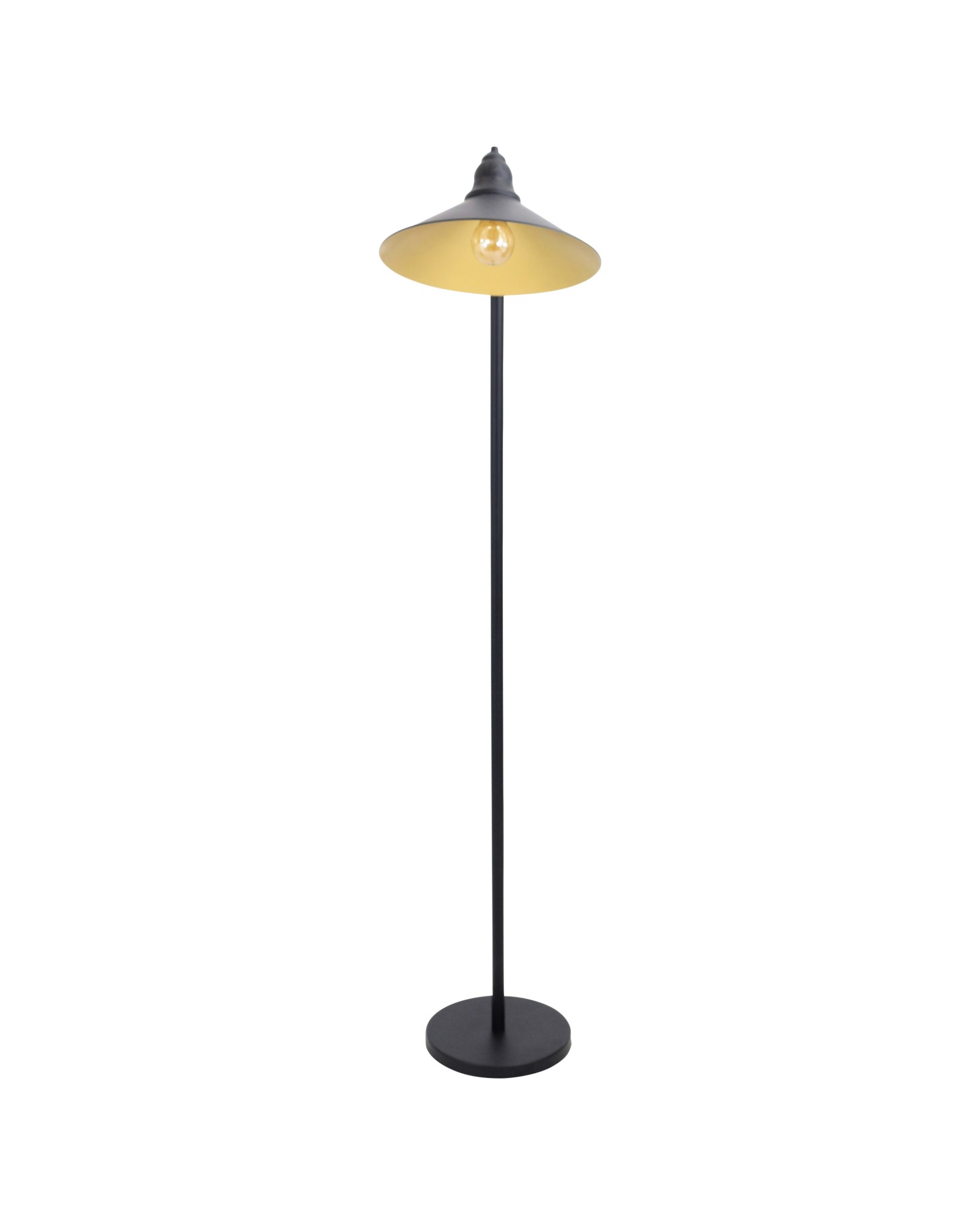 Paddy Industrial Floor Lamp in Black and Gold