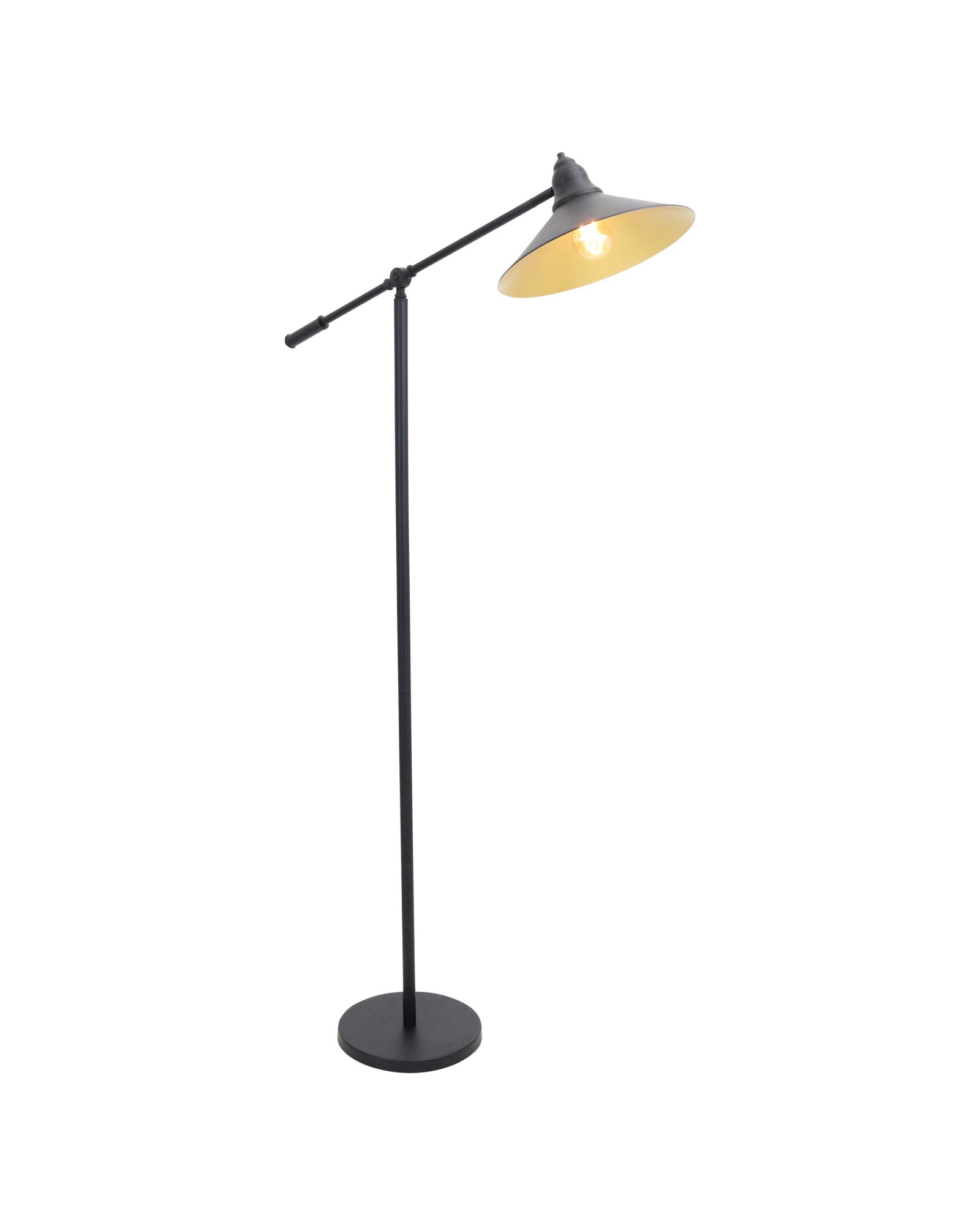 Paddy Industrial Floor Lamp in Black and Gold