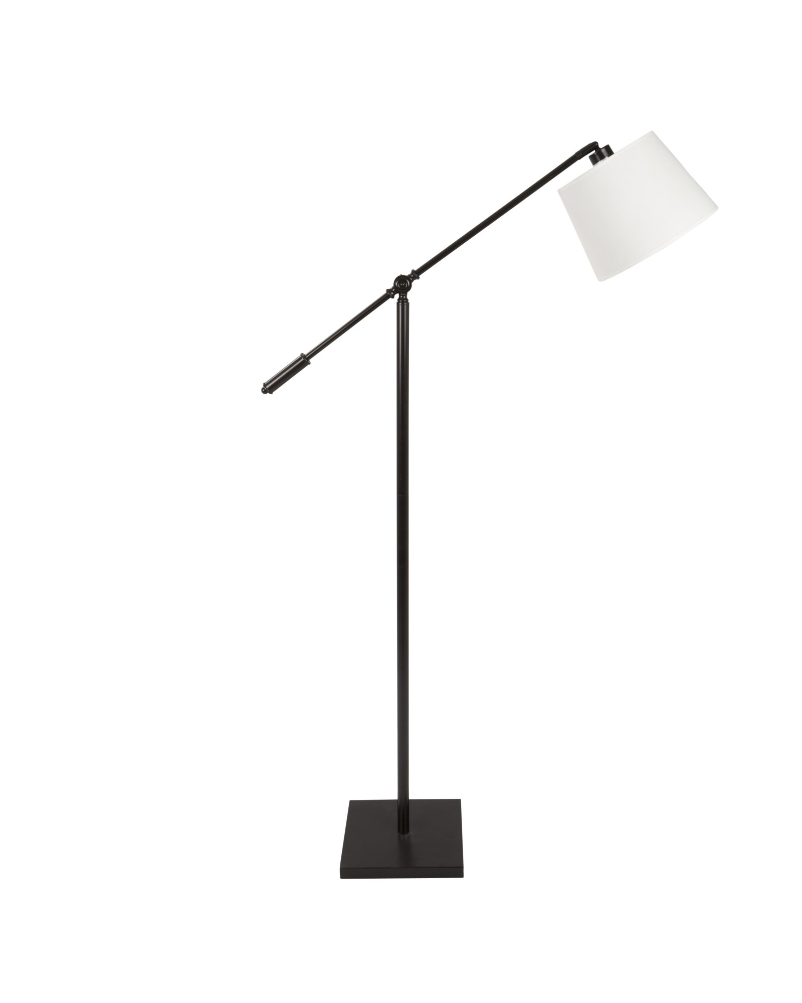 Piper Industrial Floor Lamp in Antique with Cream Shade