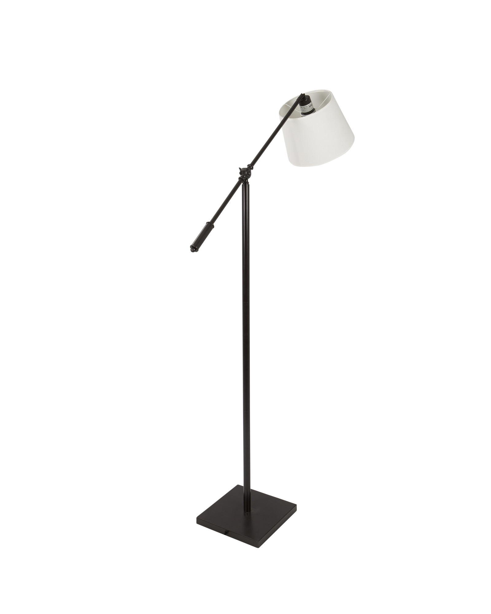 Piper Industrial Floor Lamp in Antique with Cream Shade