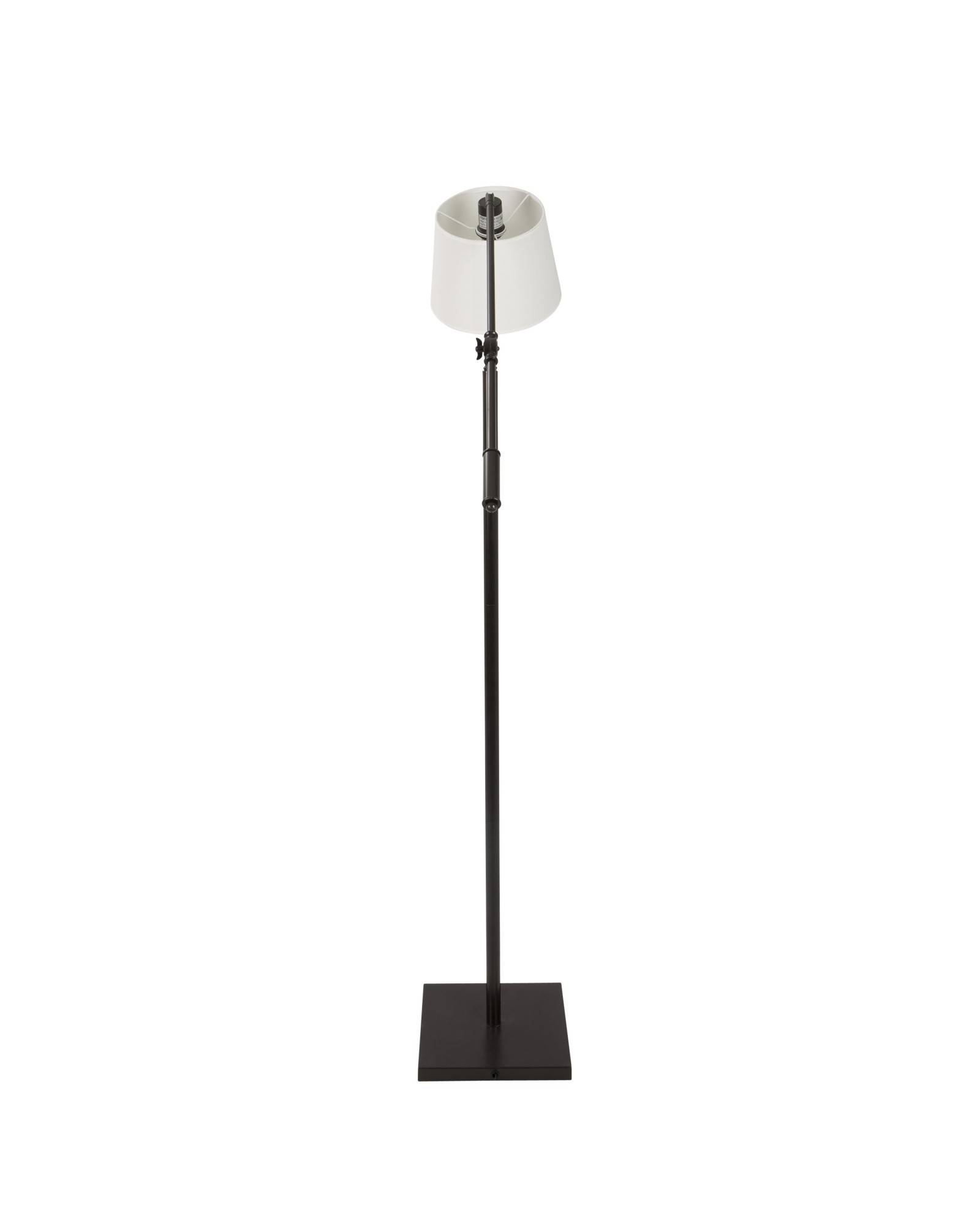 Piper Industrial Floor Lamp in Antique with Cream Shade