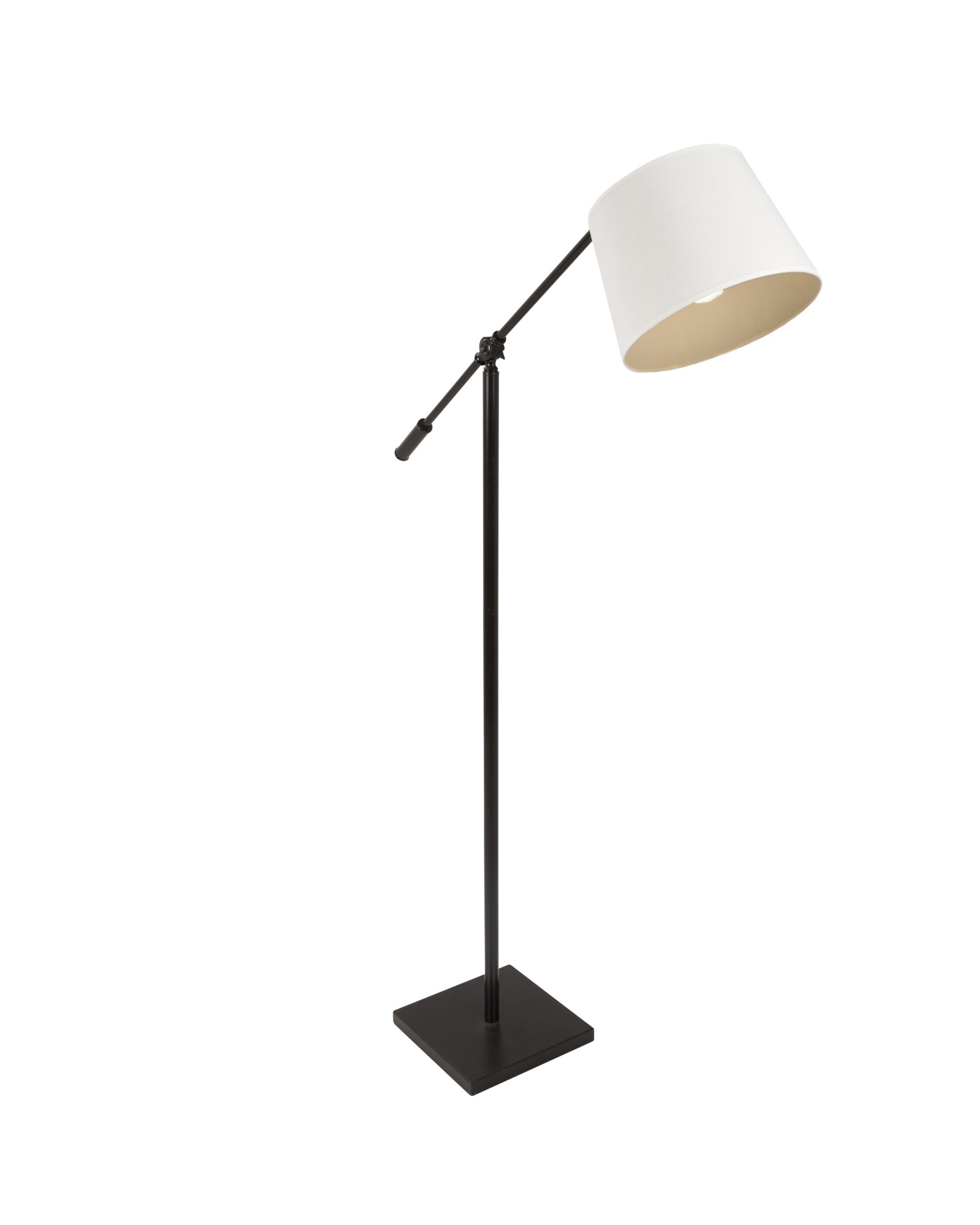 Piper Industrial Floor Lamp in Antique with Cream Shade