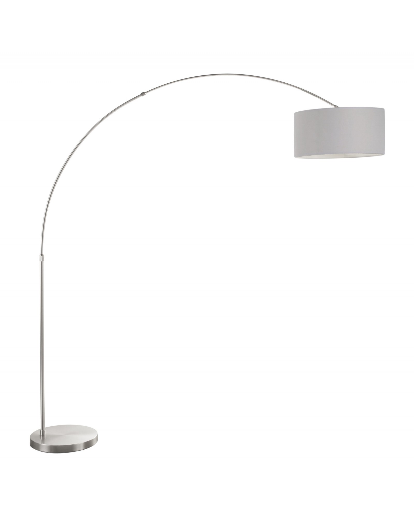 Salon Contemporary Floor Lamp with Satin Nickel Base and Grey Shade