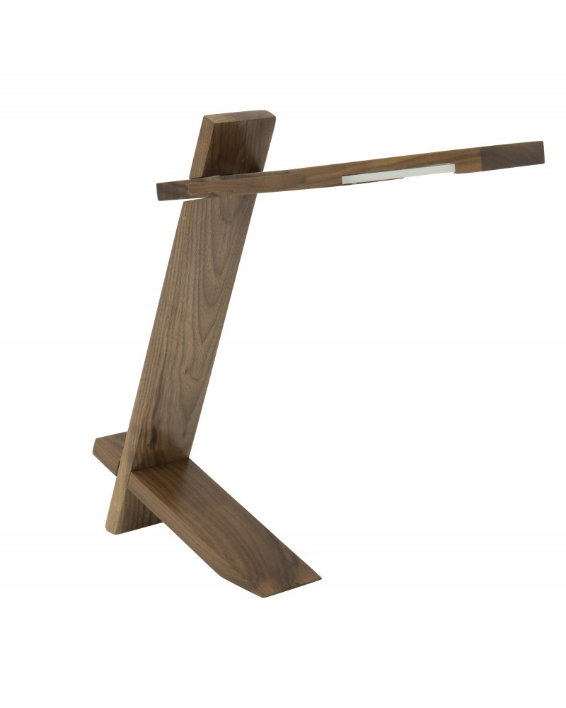 Plank Contemporary Desk Lamp in Walnut