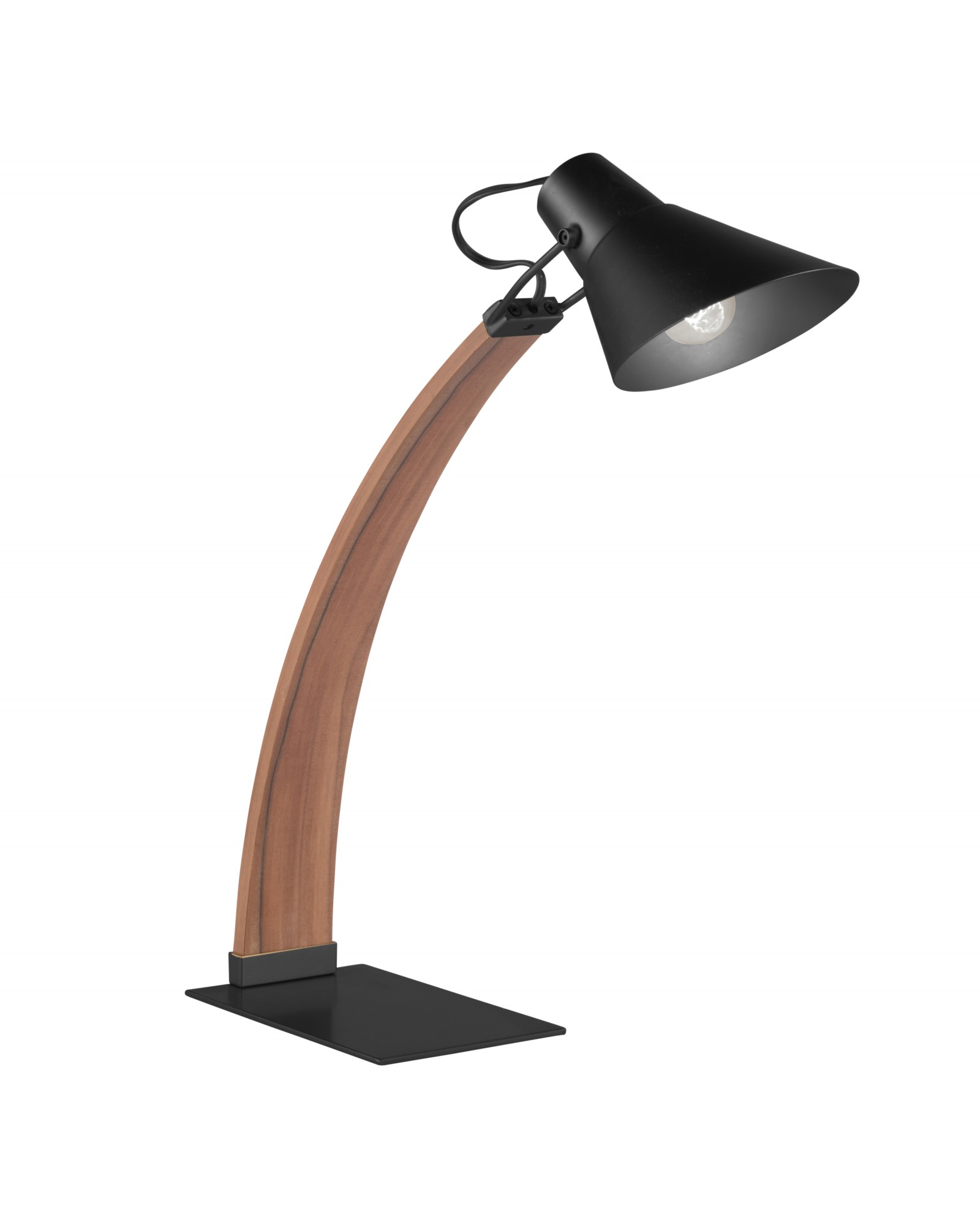 Noah Mid-Century Modern Table Lamp in Apple Wood and Black