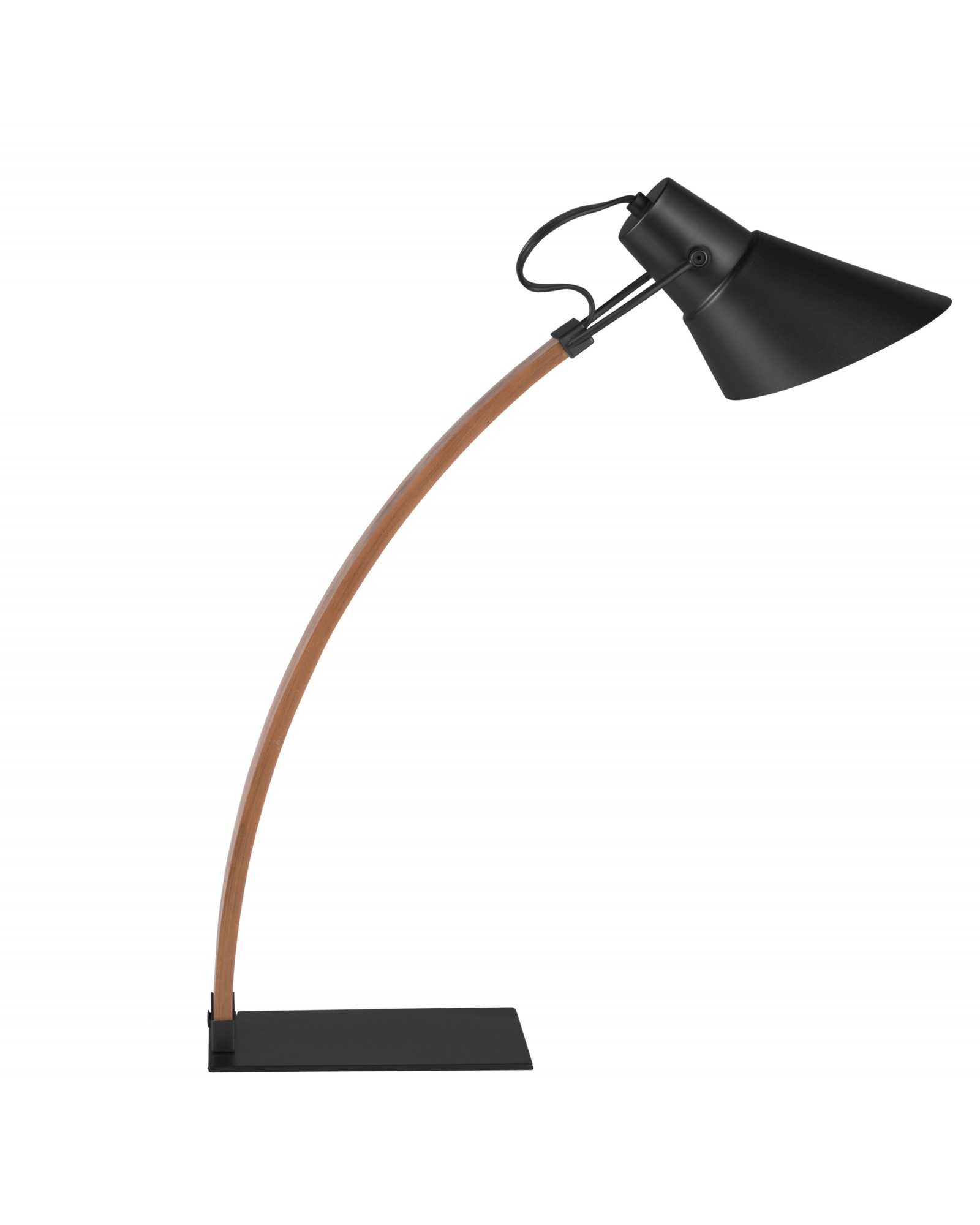 Noah Mid-Century Modern Table Lamp in Apple Wood and Black