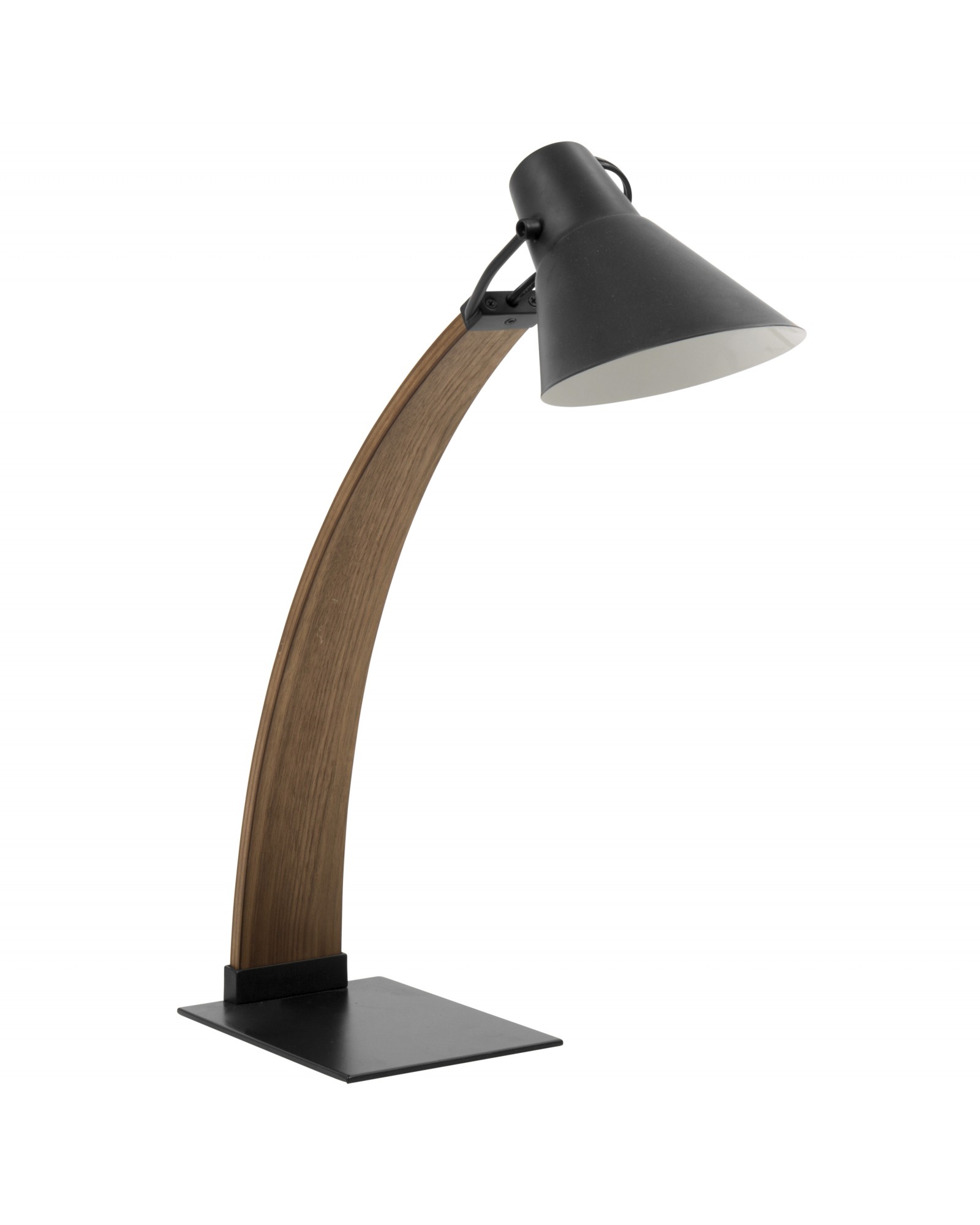 Noah Mid-Century Modern Table Lamp in Walnut and Black