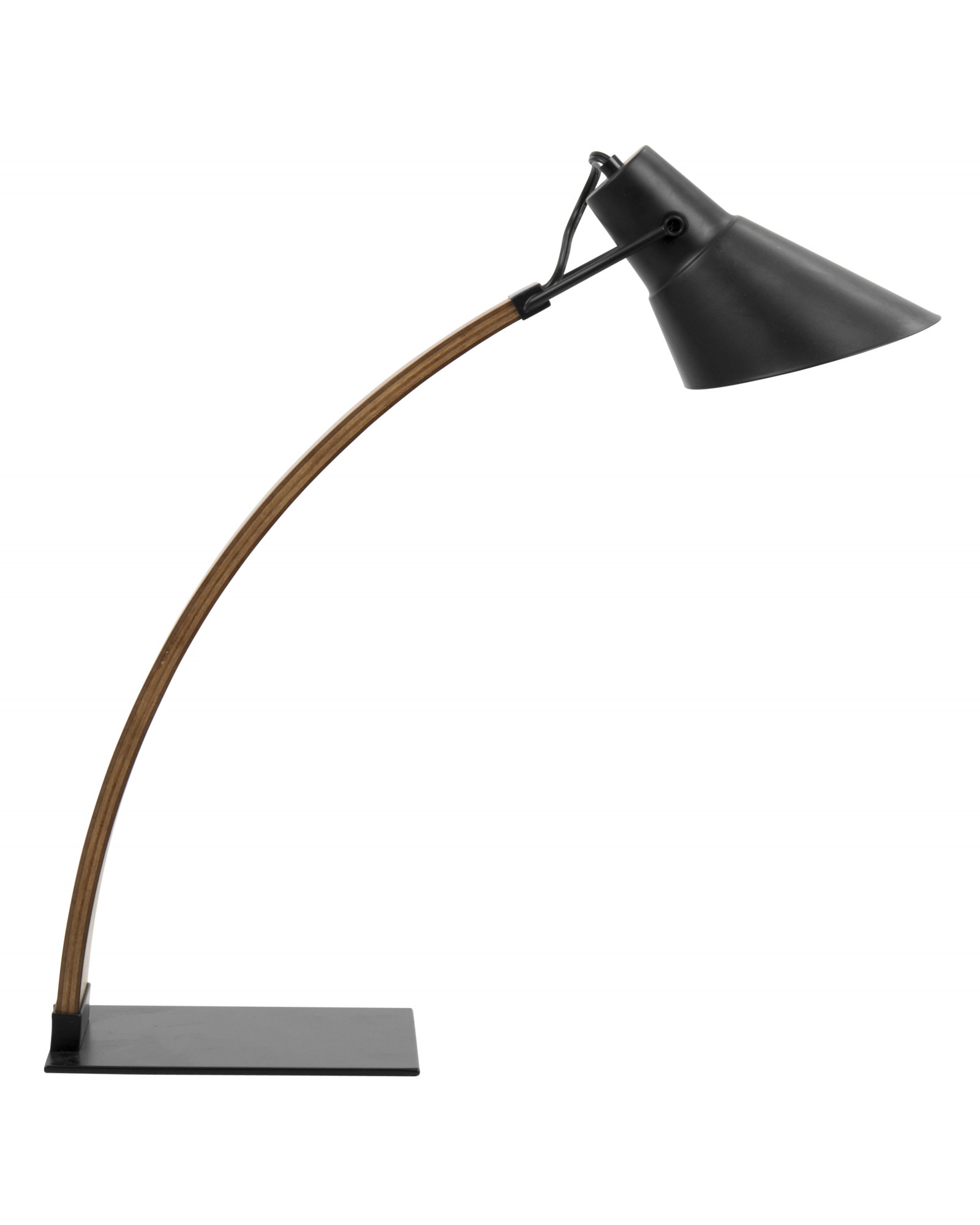 Noah Mid-Century Modern Table Lamp in Walnut and Black