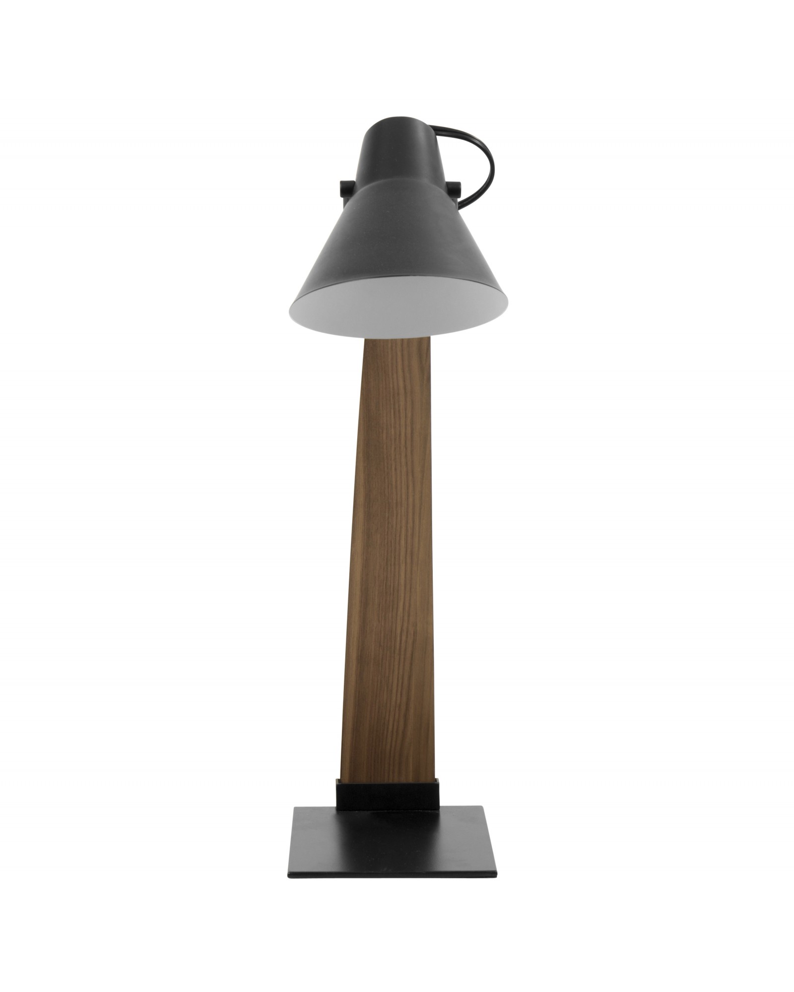 Noah Mid-Century Modern Table Lamp in Walnut and Black