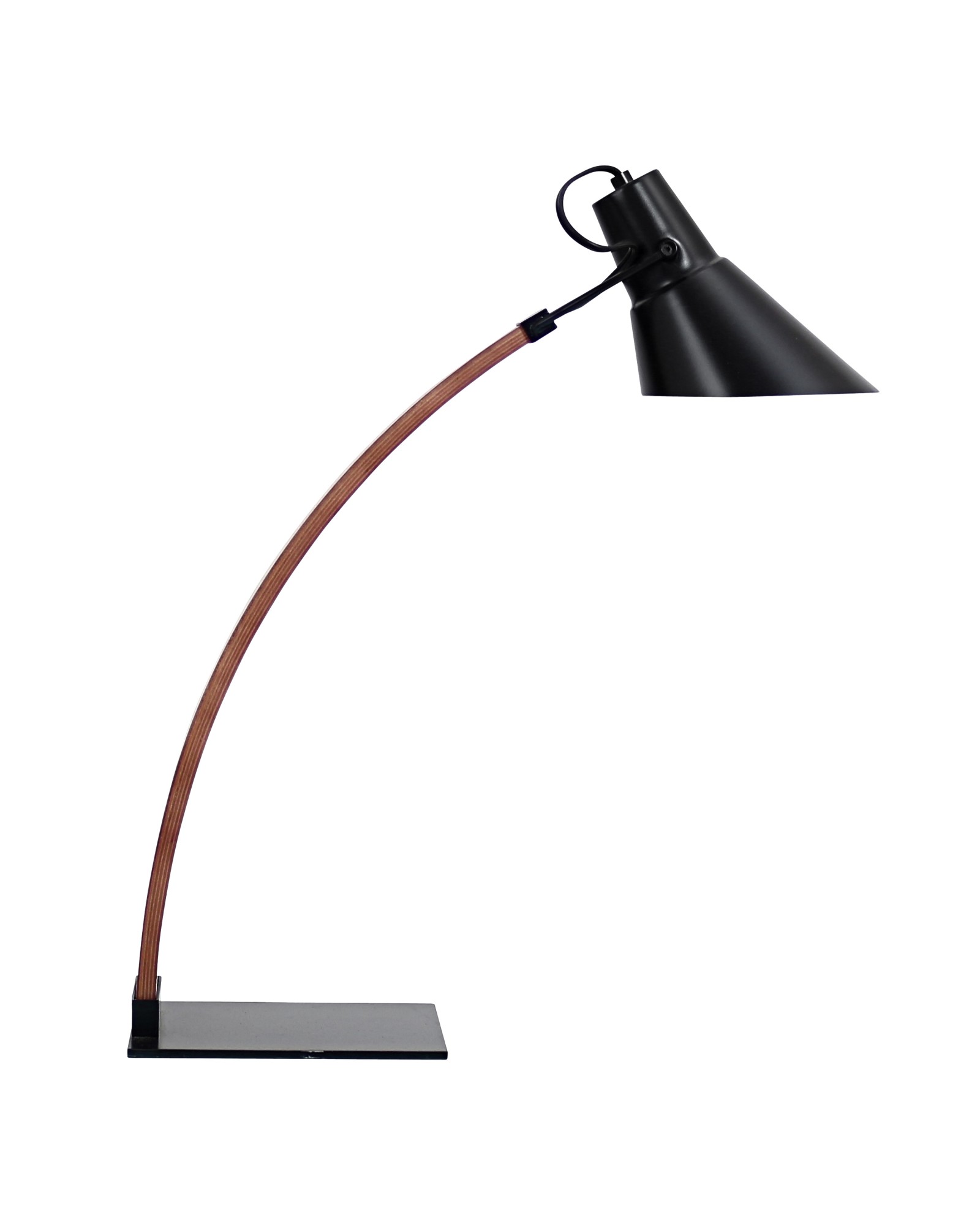 Noah Mid-Century Modern Table Lamp in Walnut and Black