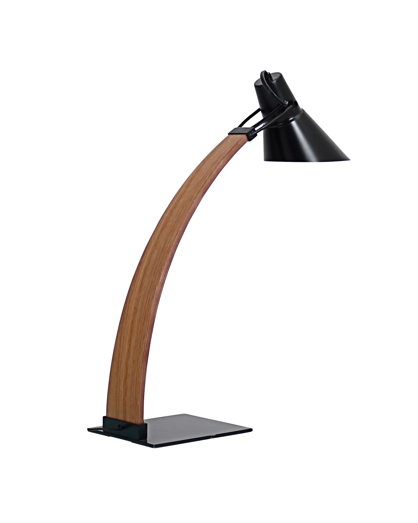 Noah Mid-Century Modern Table Lamp in Walnut and Black