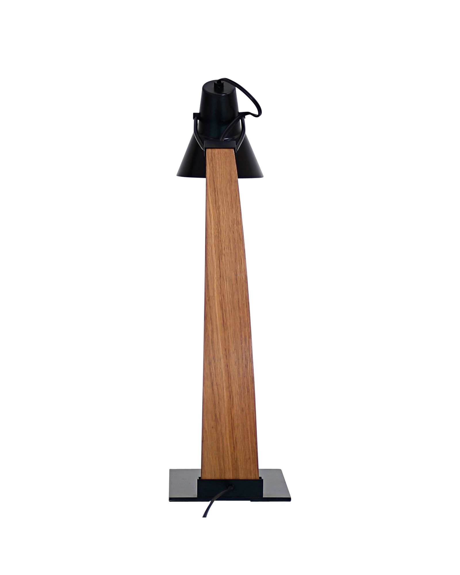Noah Mid-Century Modern Table Lamp in Walnut and Black