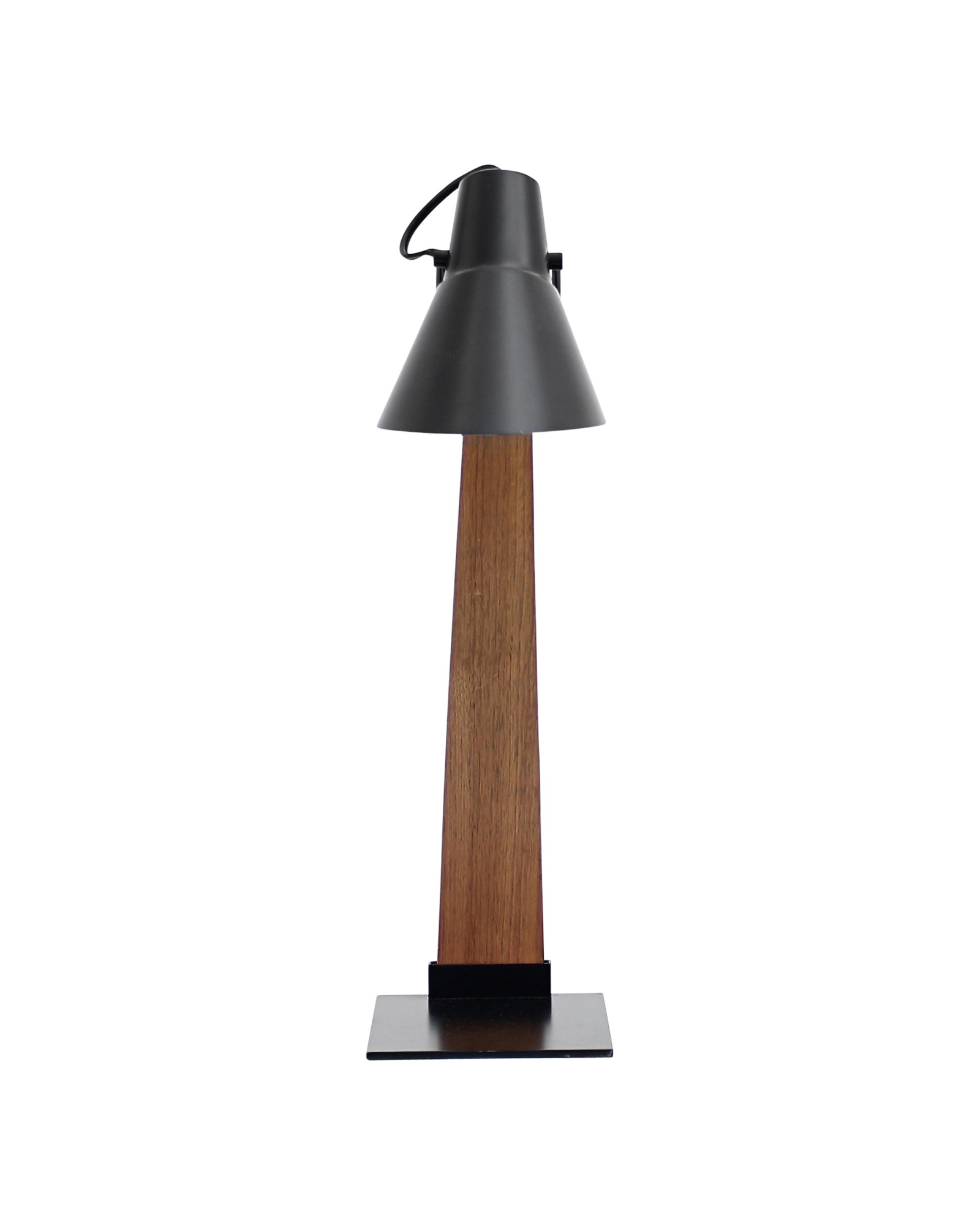 Noah Mid-Century Modern Table Lamp in Walnut and Black