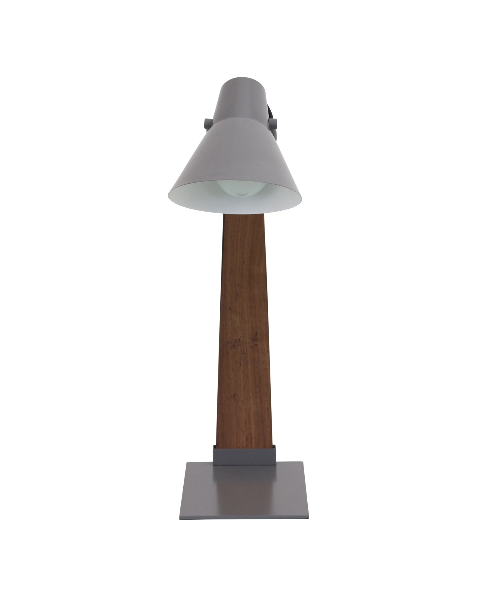 Noah Mid-Century Modern Table Lamp in Walnut and Grey