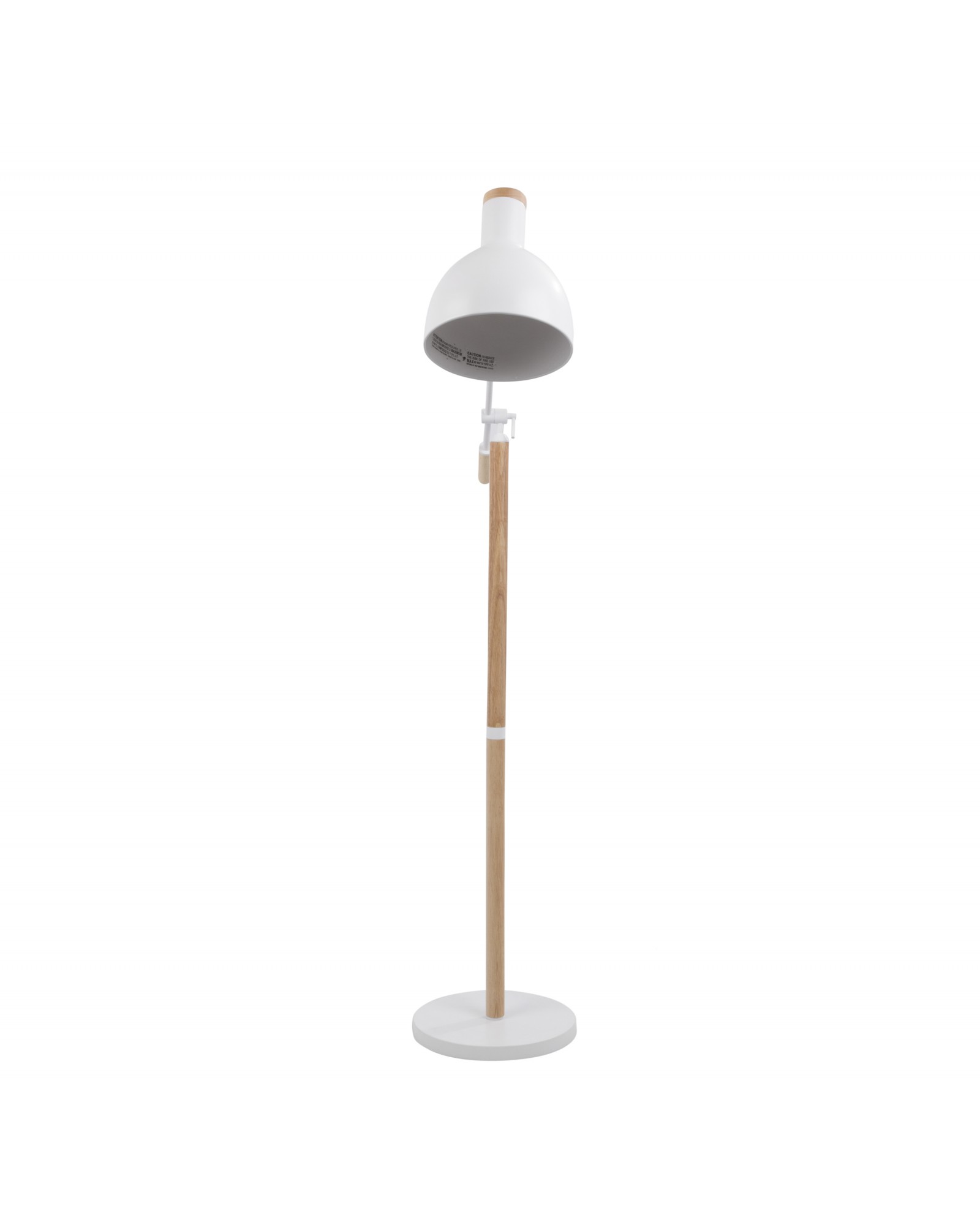 Pix Contemporary Floor Lamp in Natural Wood and Matte White