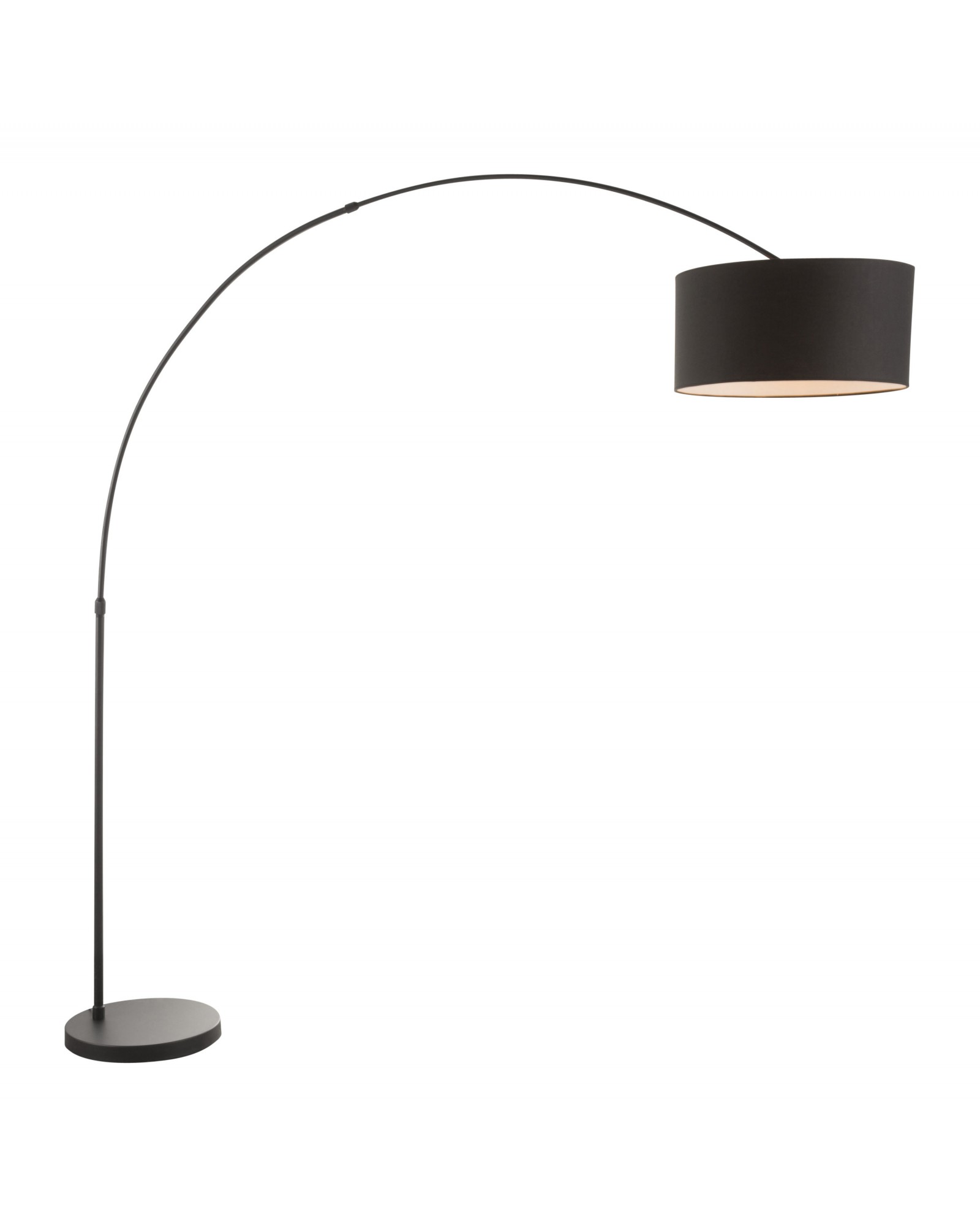 Salon Contemporary Floor Lamp with Black Base and Black Shade
