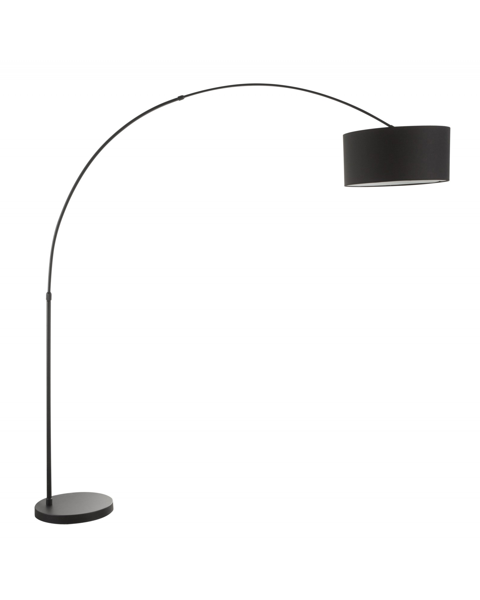 Salon Contemporary Floor Lamp with Black Base and Black Shade