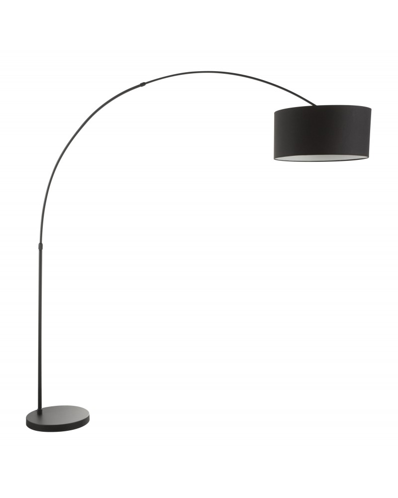 Salon Contemporary Floor Lamp with Black Base and Black Shade