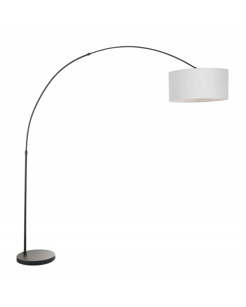 Salon Contemporary Floor Lamp with Black Base and Grey Shade