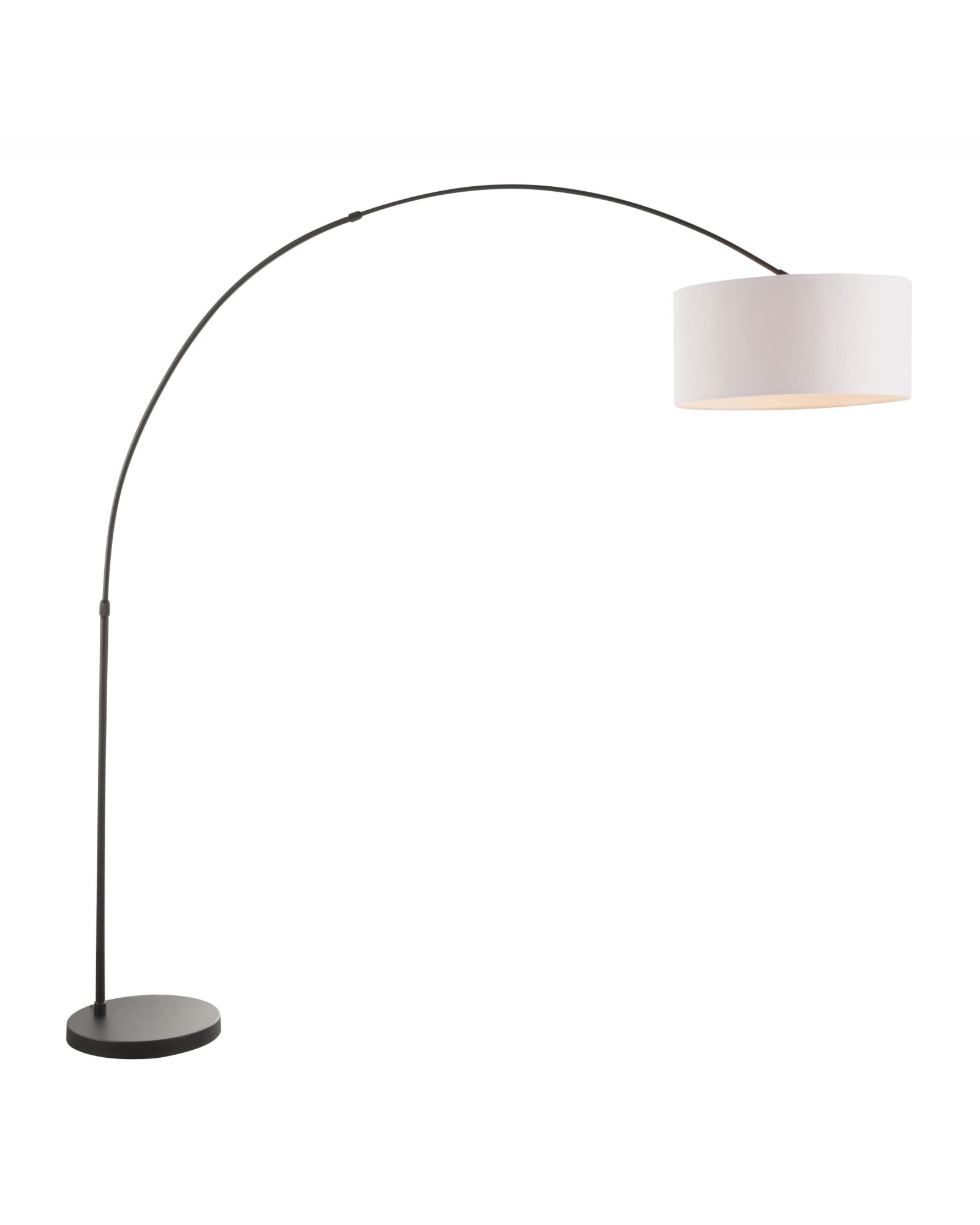 Salon Contemporary Floor Lamp with Black Base and White Shade