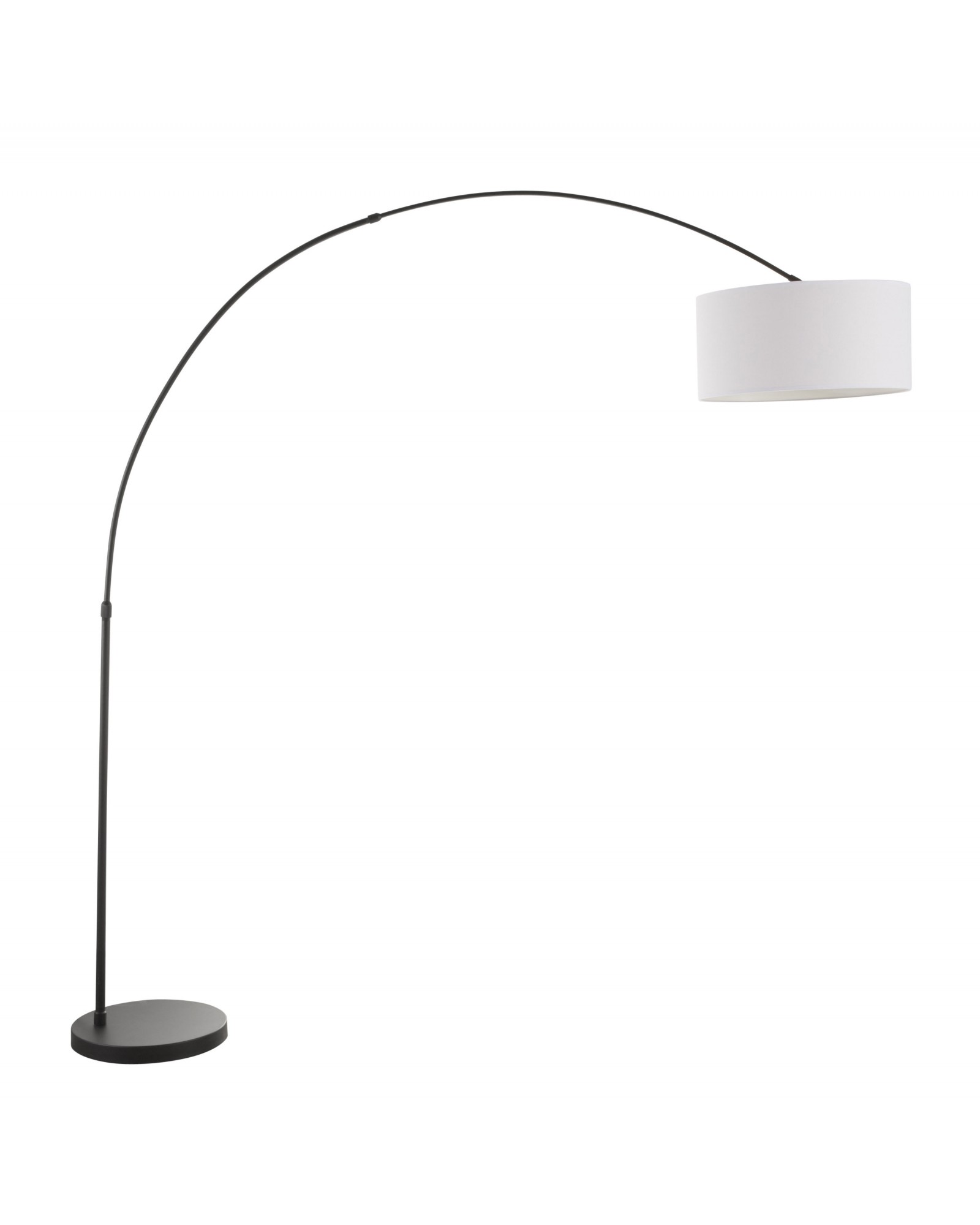 Salon Contemporary Floor Lamp with Black Base and White Shade