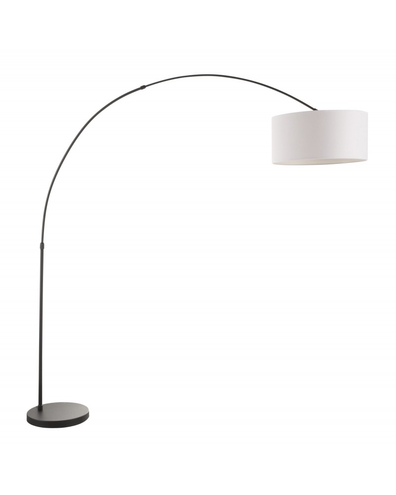 Salon Contemporary Floor Lamp with Black Base and White Shade