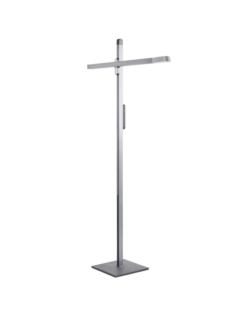 Spire Modern LED Adjustable Floor Lamp in Charcoal