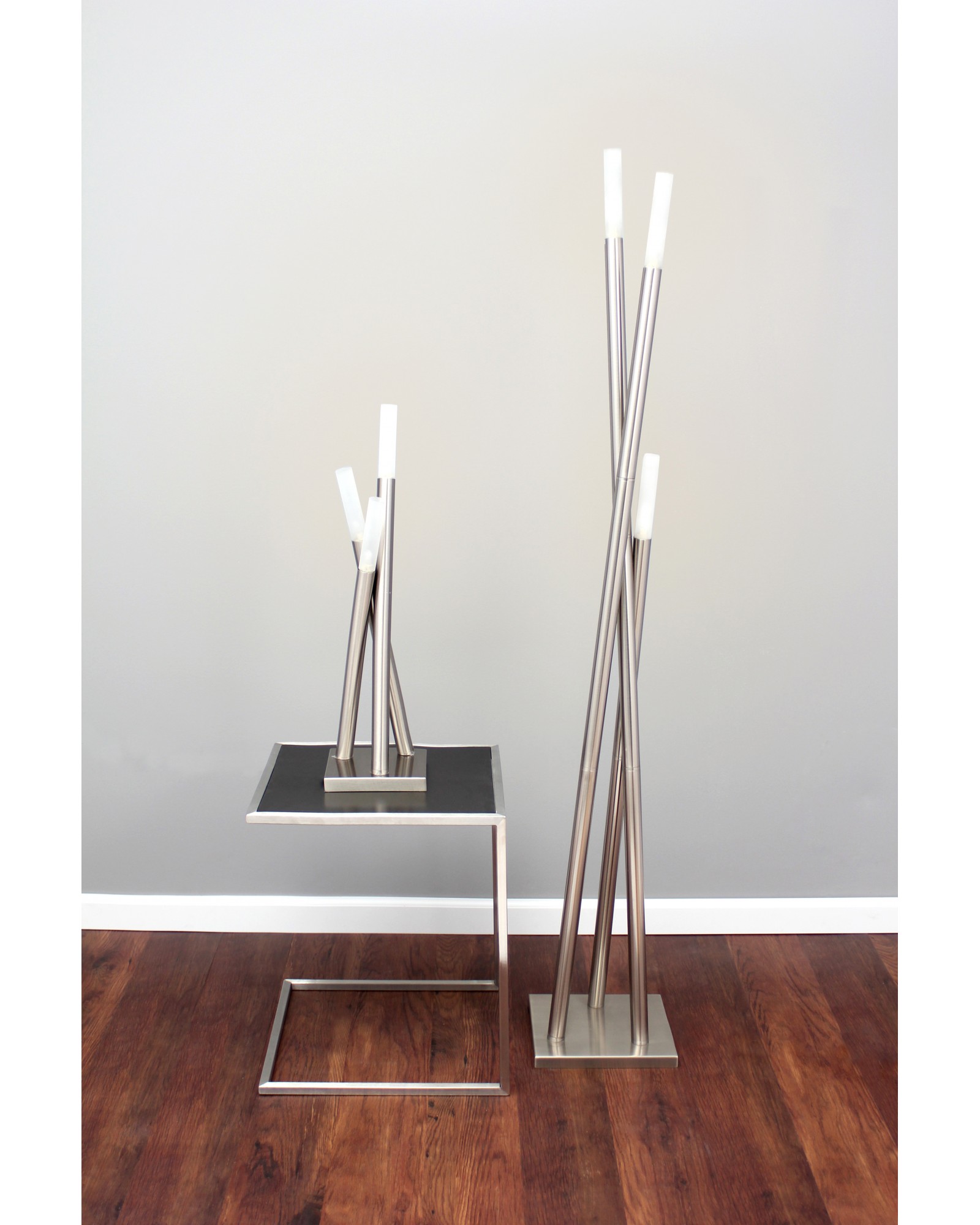 Icicle Contemporary Table Lamp in Brushed Nickel