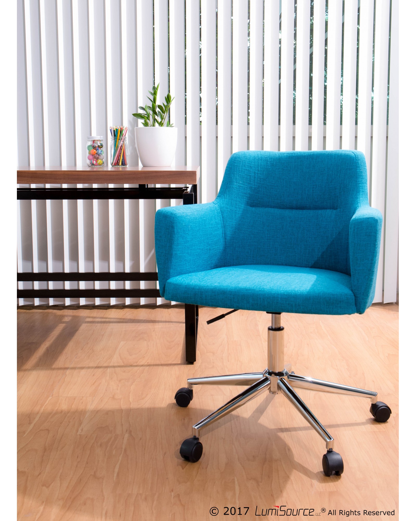 Andrew Contemporary Adjustable Office Chair in Teal