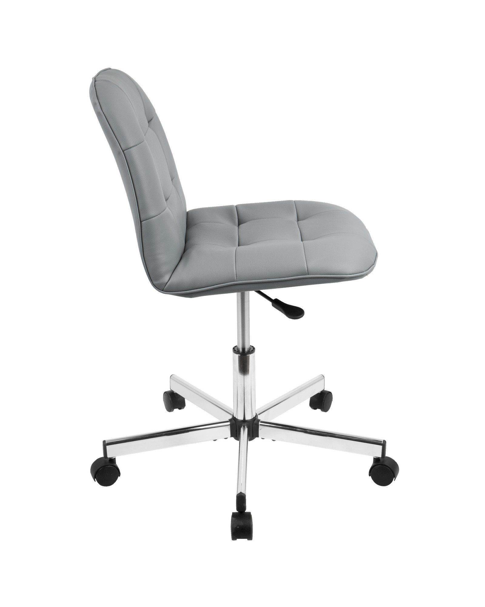 Cora Contemporary Task Chair in Grey Faux Leather