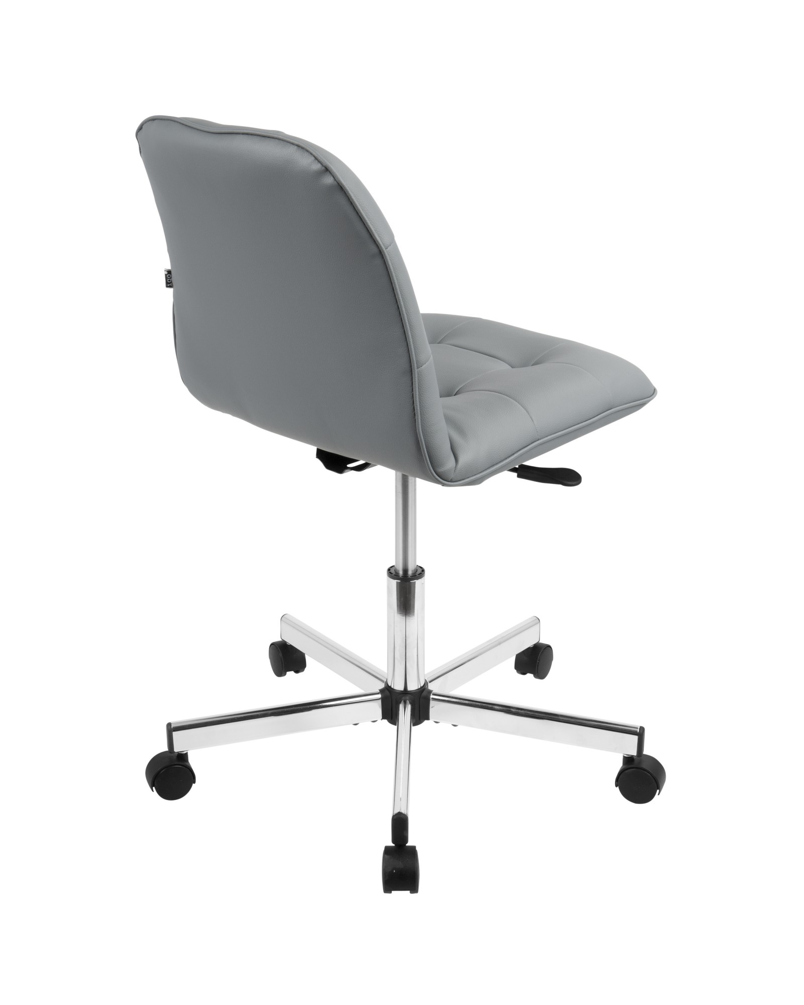 Cora Contemporary Task Chair in Grey Faux Leather