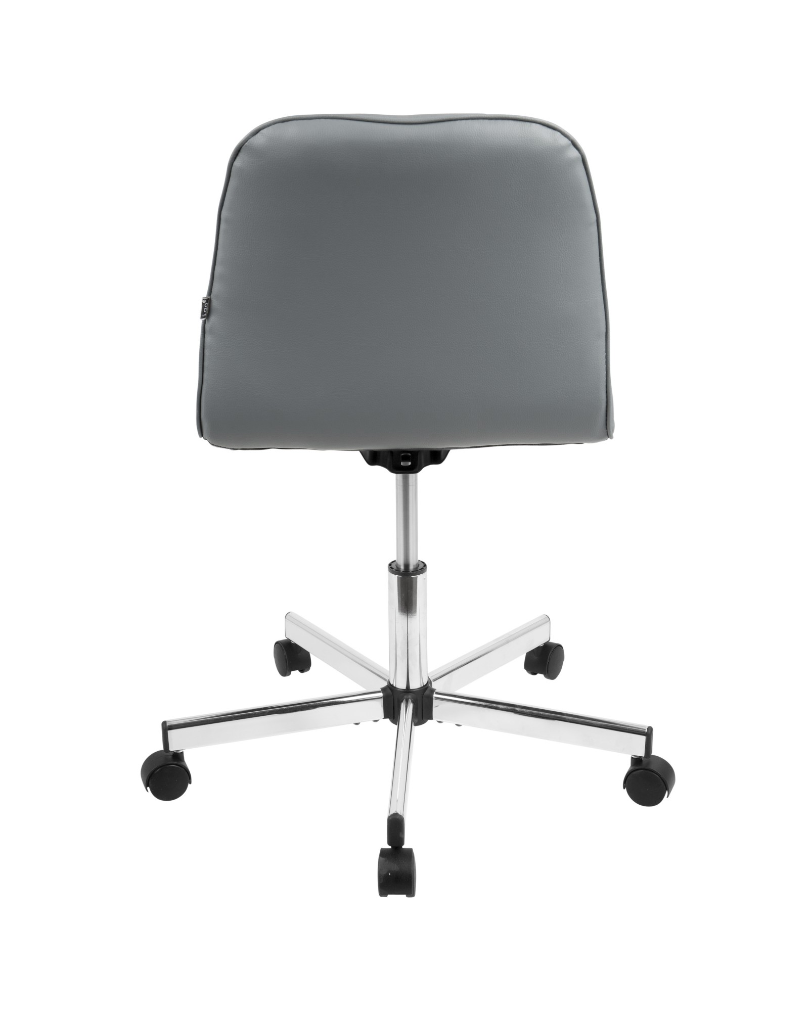Cora Contemporary Task Chair in Grey Faux Leather