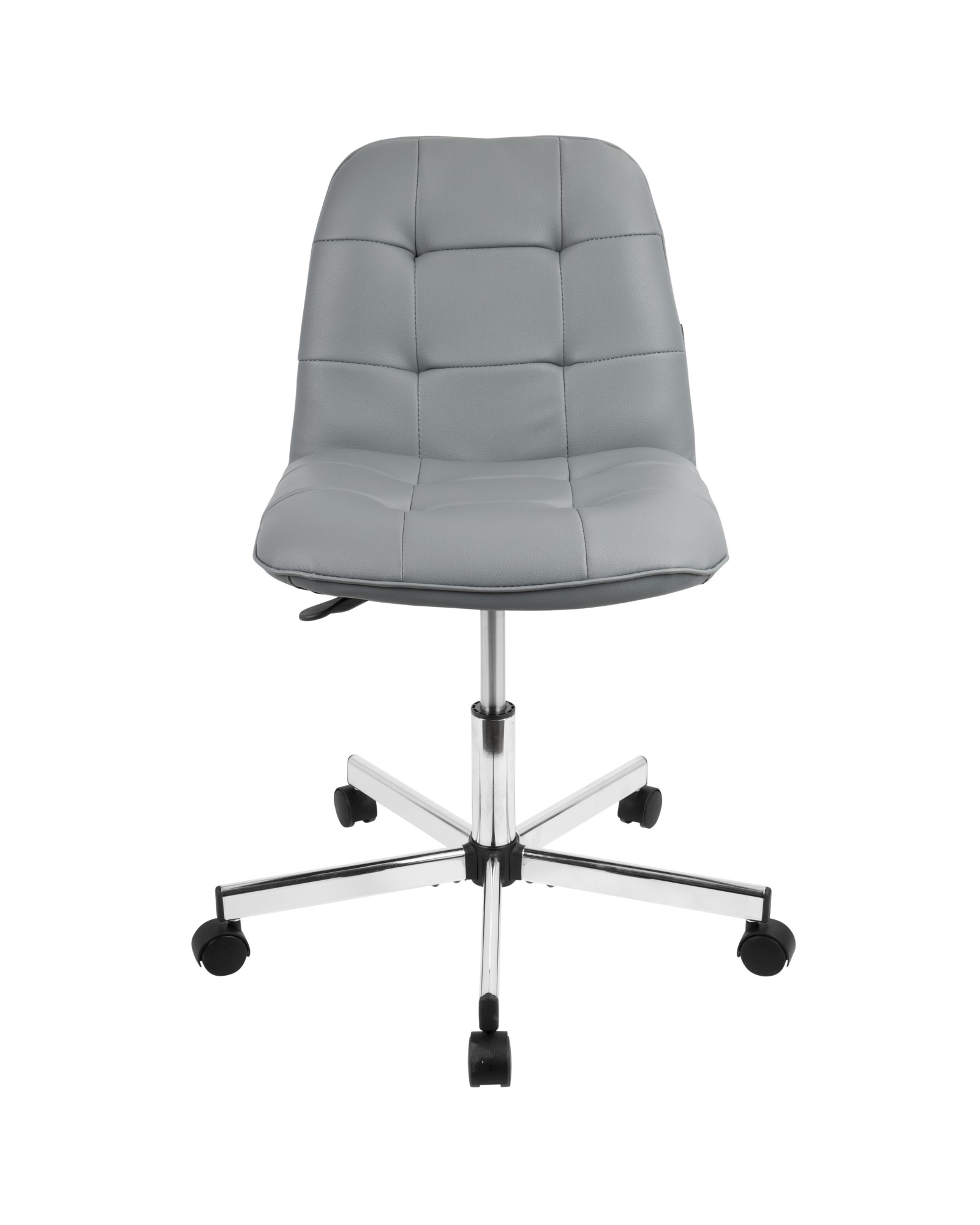 Cora Contemporary Task Chair in Grey Faux Leather