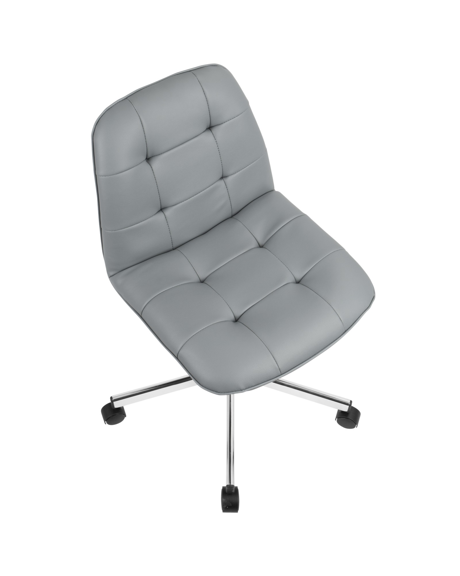 Cora Contemporary Task Chair in Grey Faux Leather