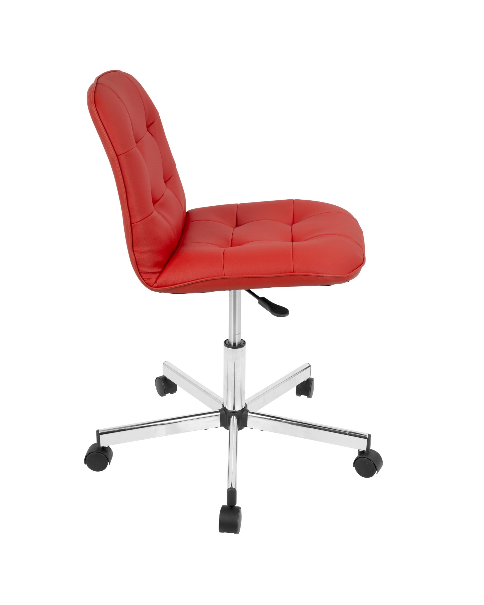 Cora Contemporary Task Chair in Red Faux Leather
