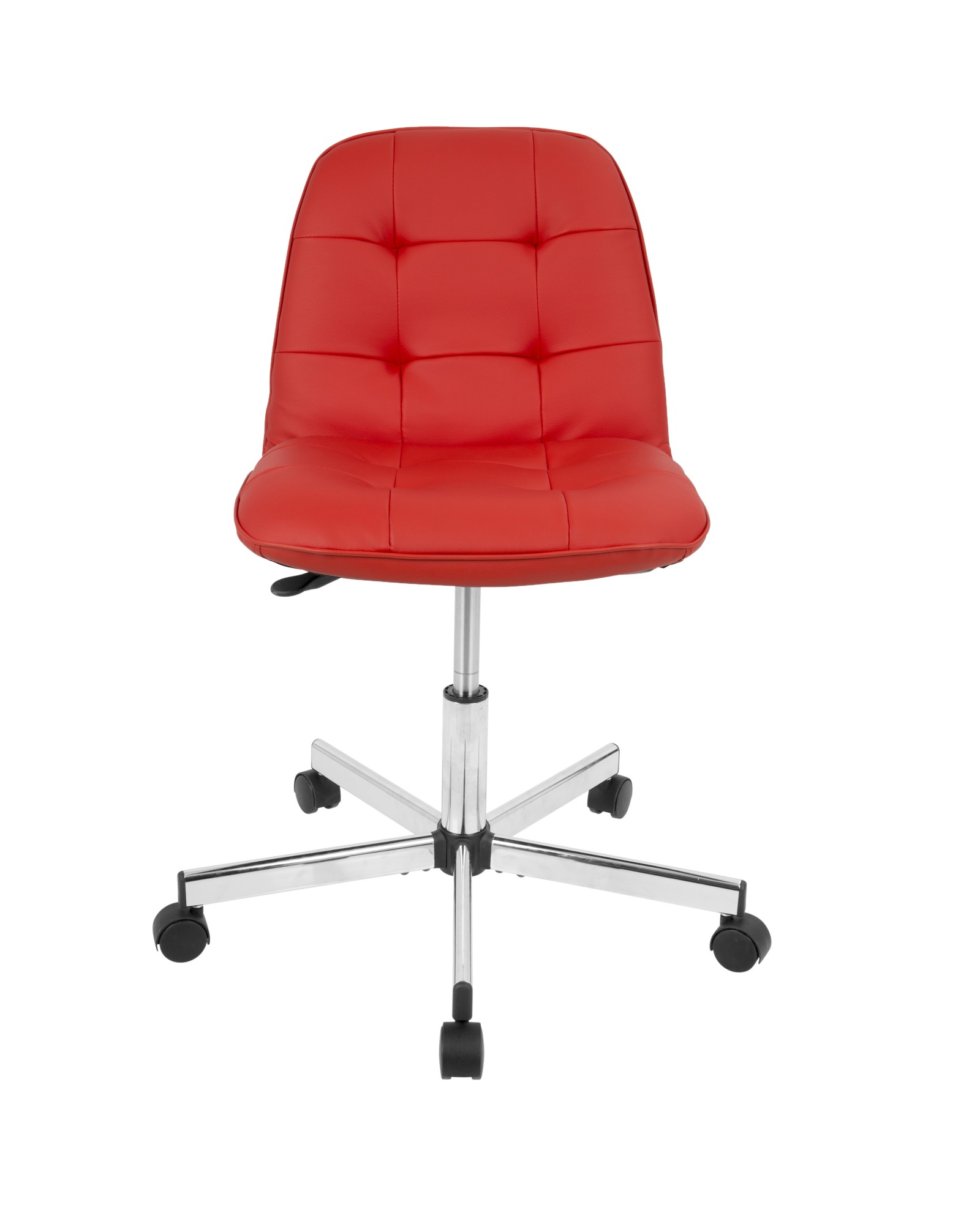 Cora Contemporary Task Chair in Red Faux Leather