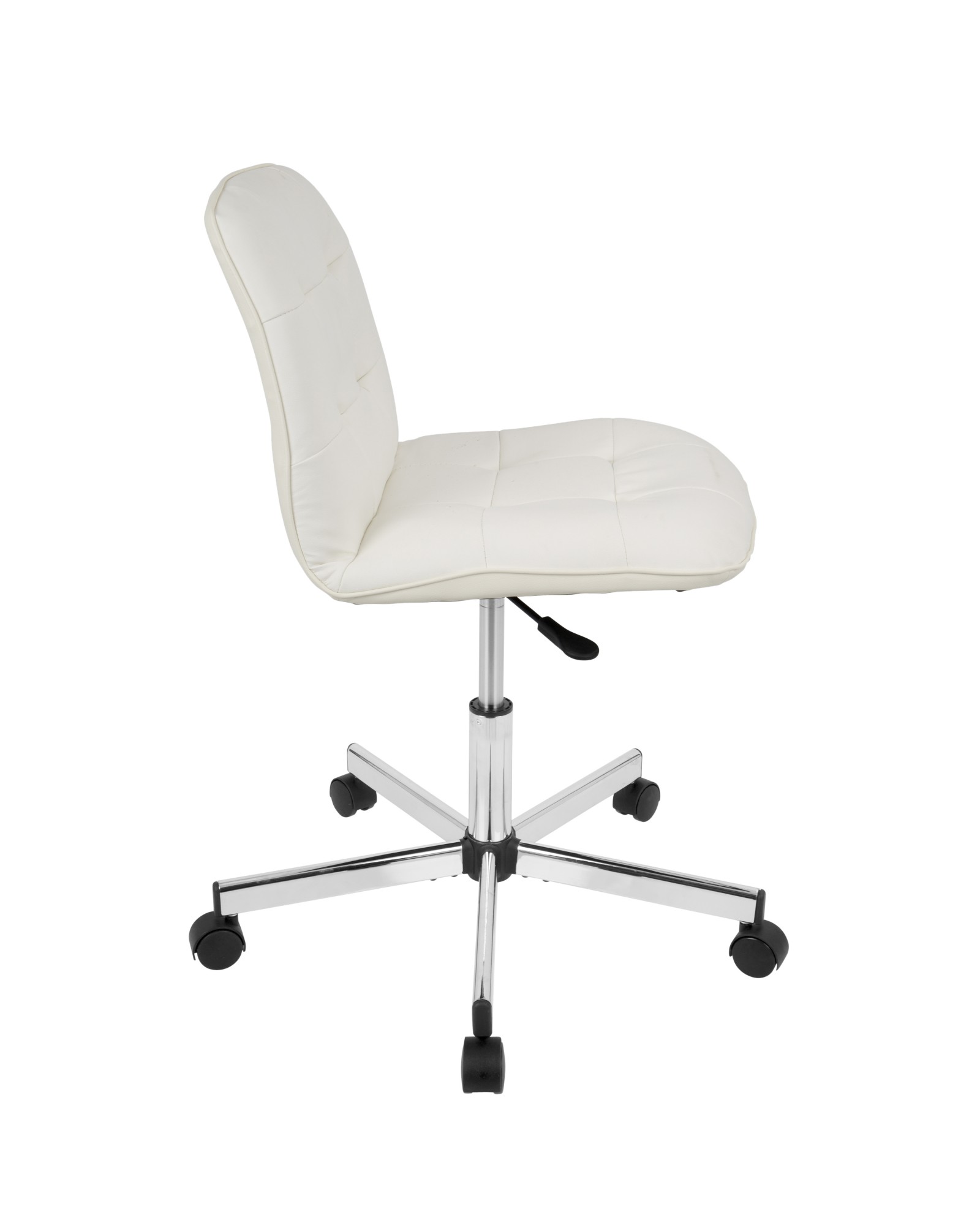 Cora Contemporary Task Chair in White Faux Leather