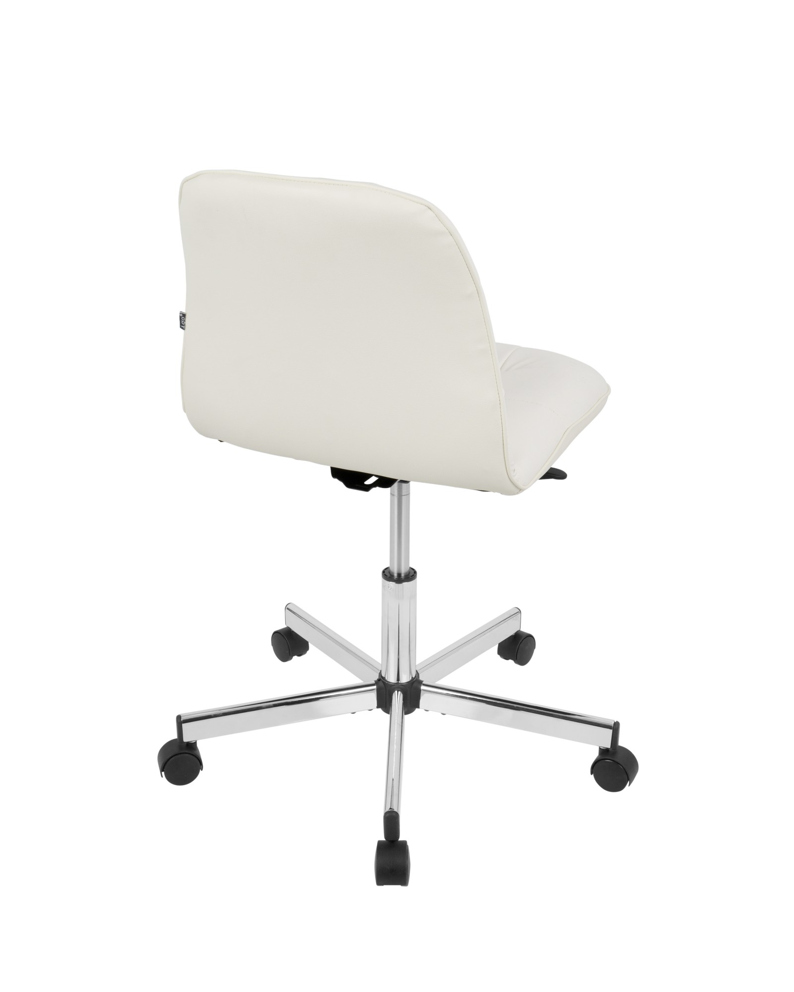 Cora Contemporary Task Chair in White Faux Leather